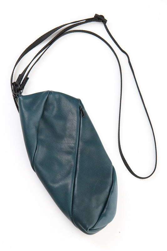 Lamb leather Neck pouch - Beau Green