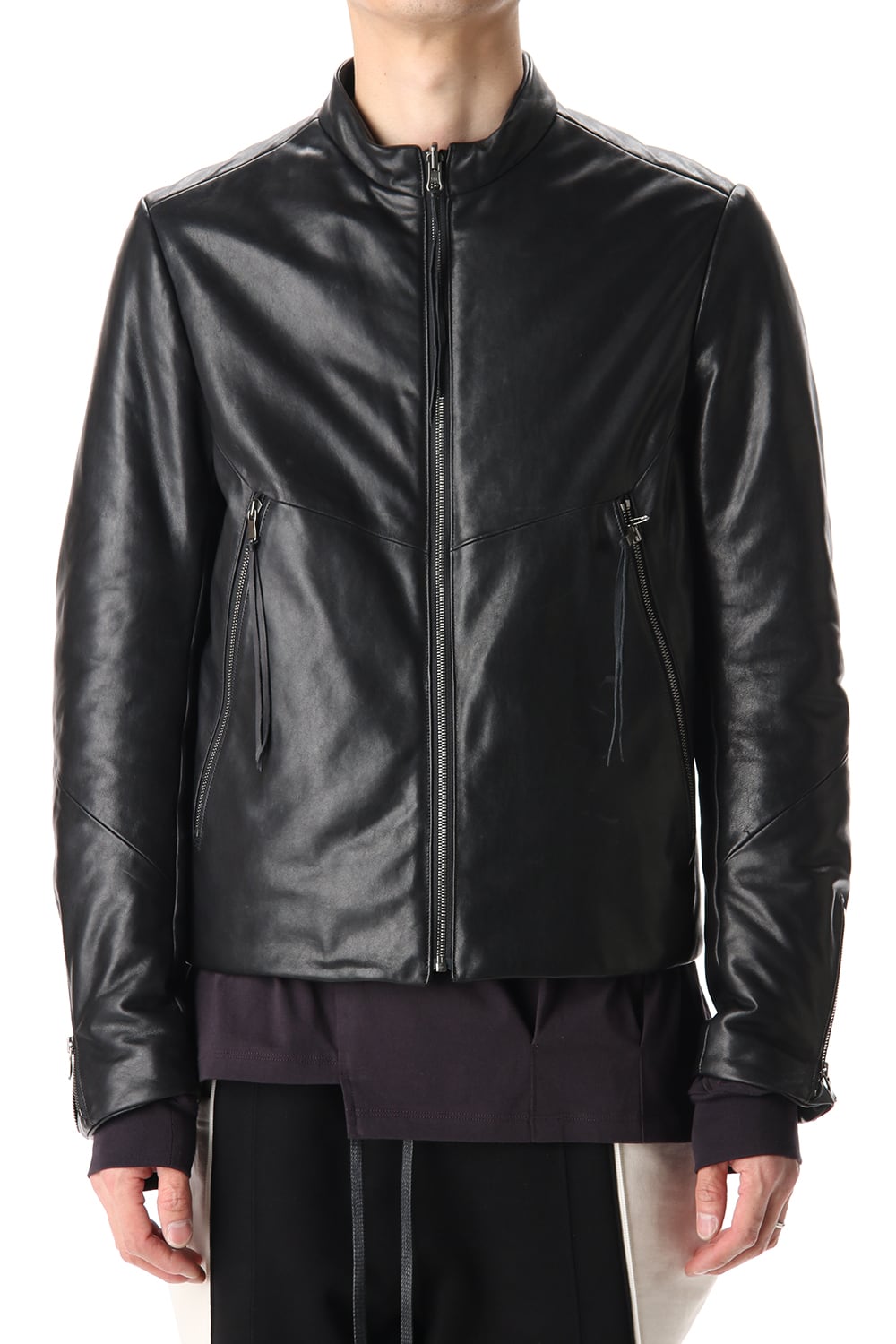 Lamb leather Batting Biker jacket