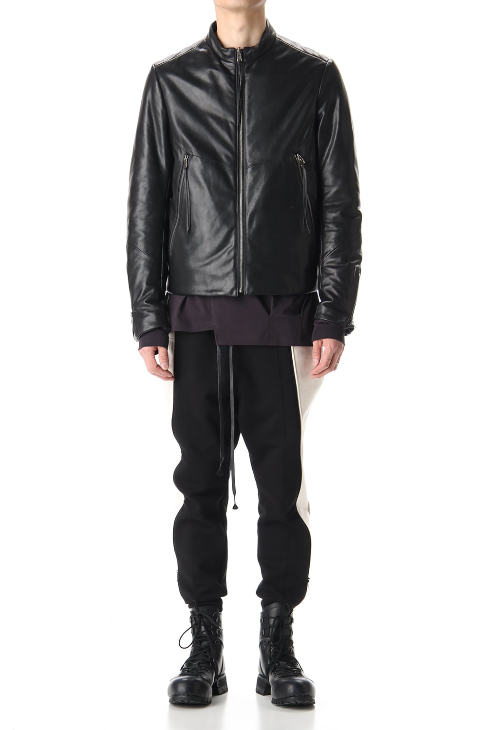 Lamb leather Batting Biker jacket