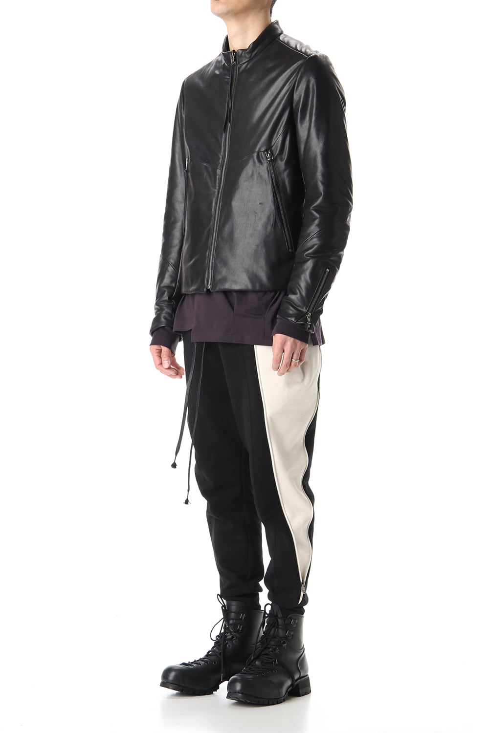 Lamb leather Batting Biker jacket
