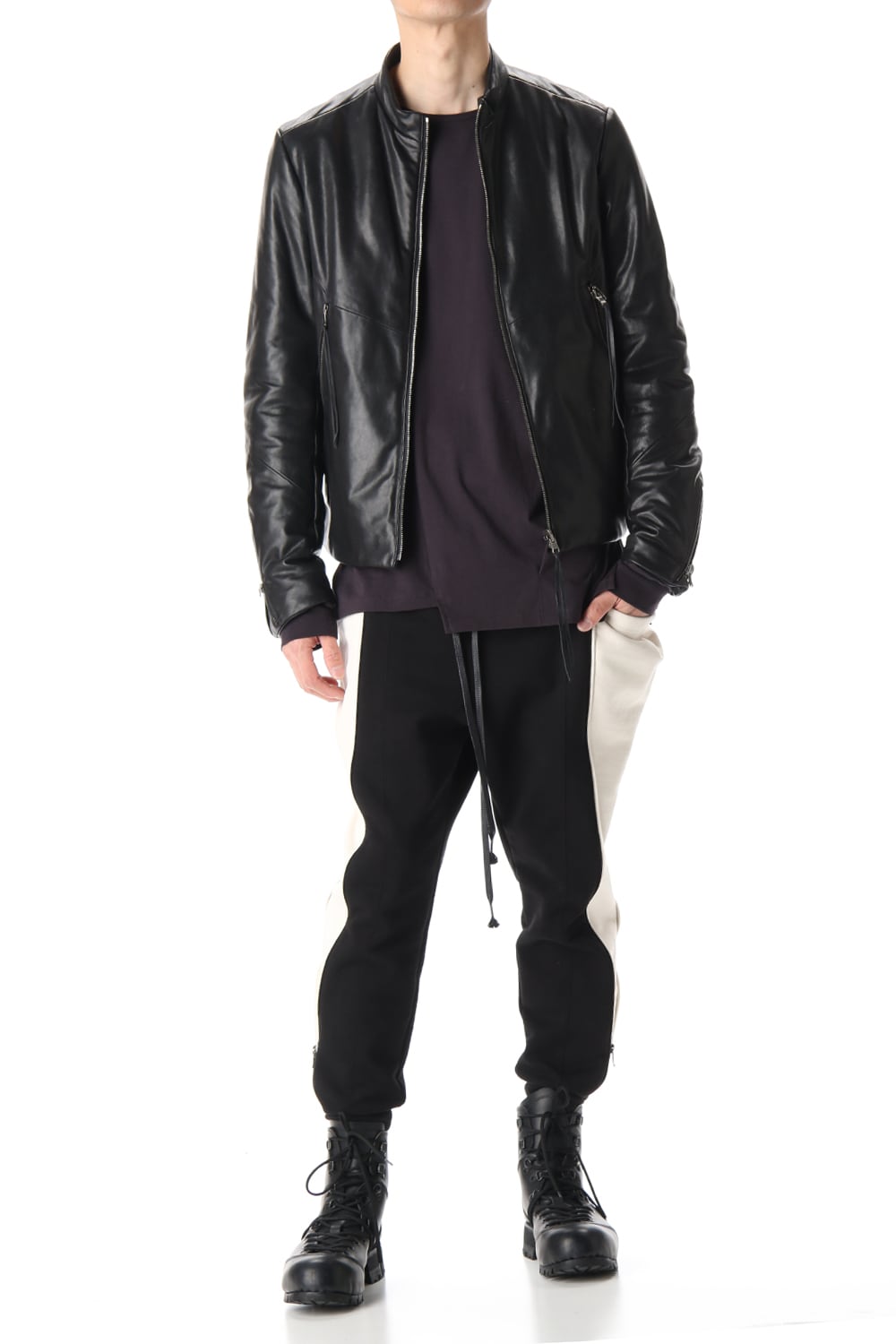 Lamb leather Batting Biker jacket