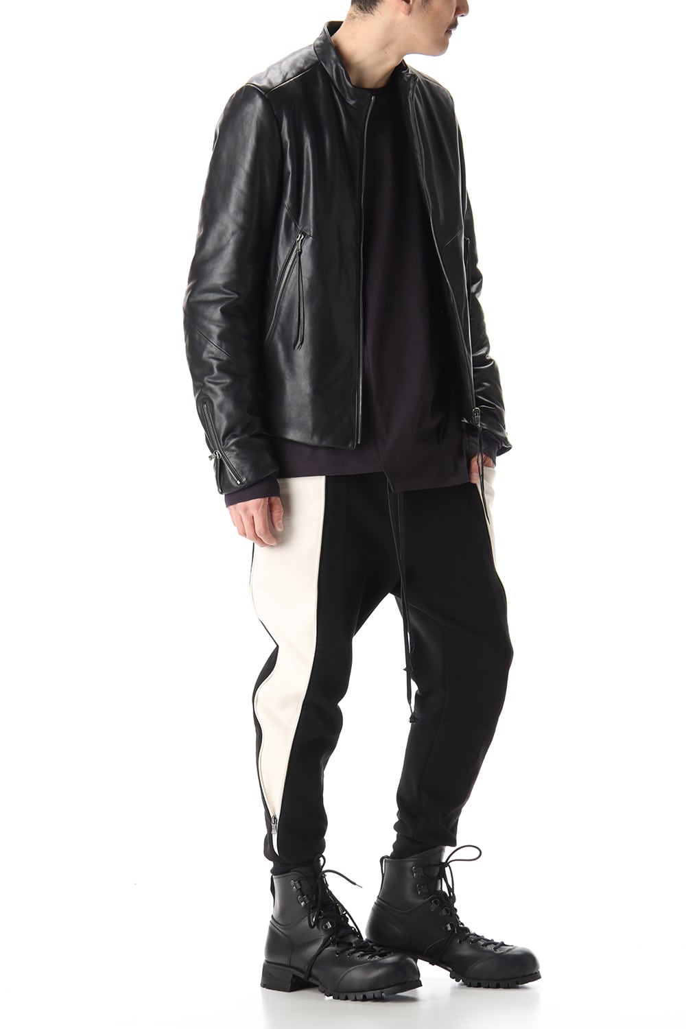 Lamb leather Batting Biker jacket