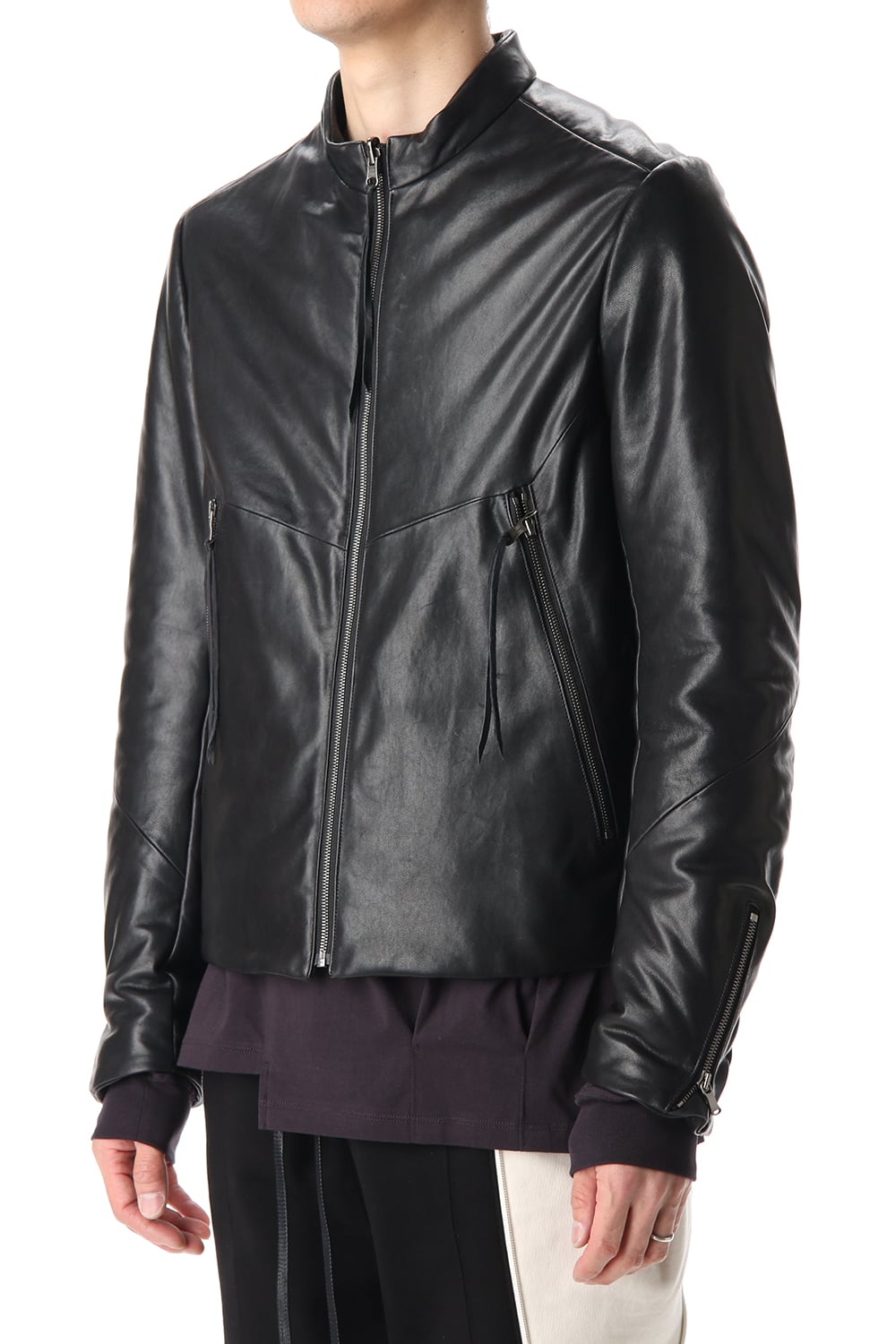 Lamb leather Batting Biker jacket