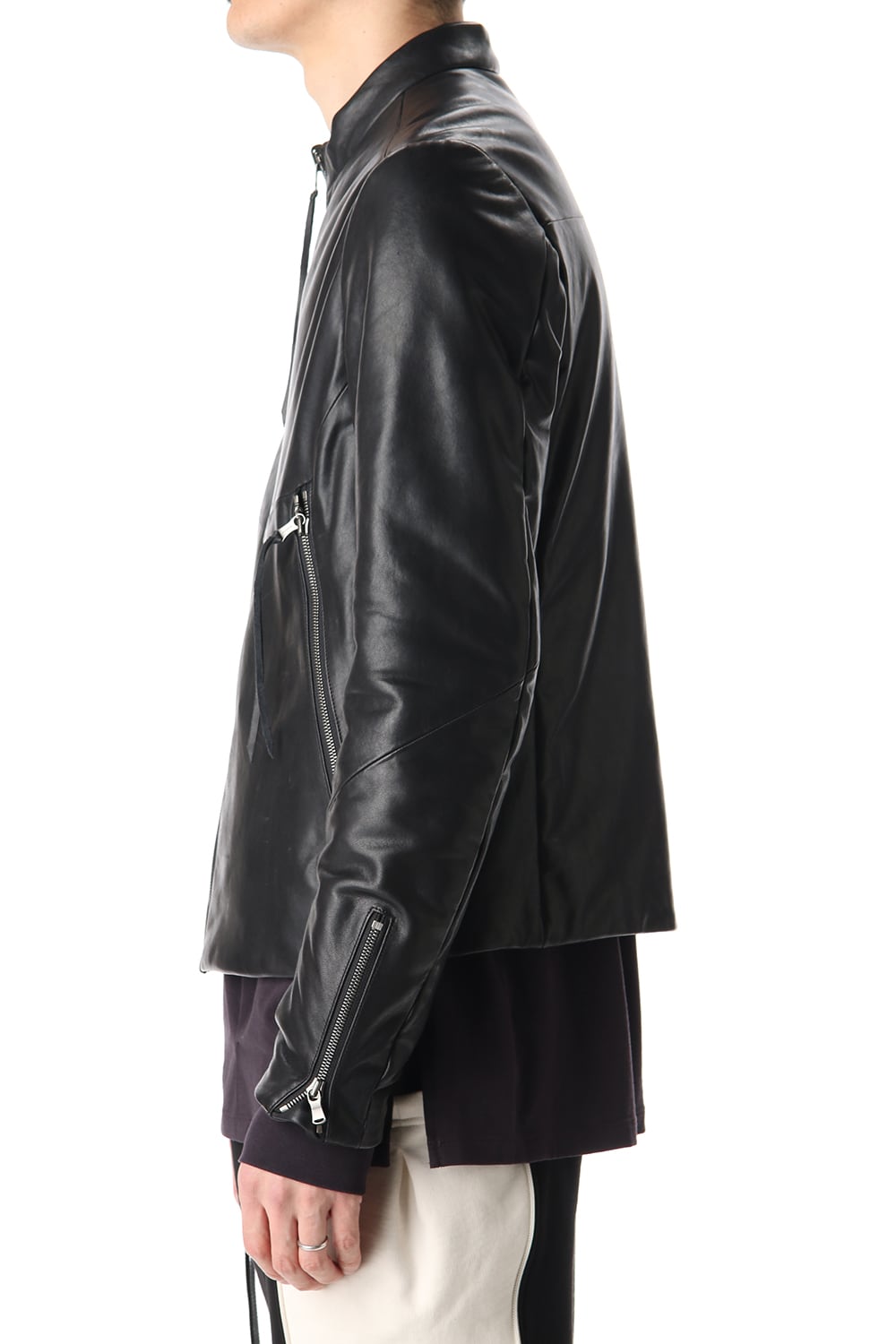 Lamb leather Batting Biker jacket