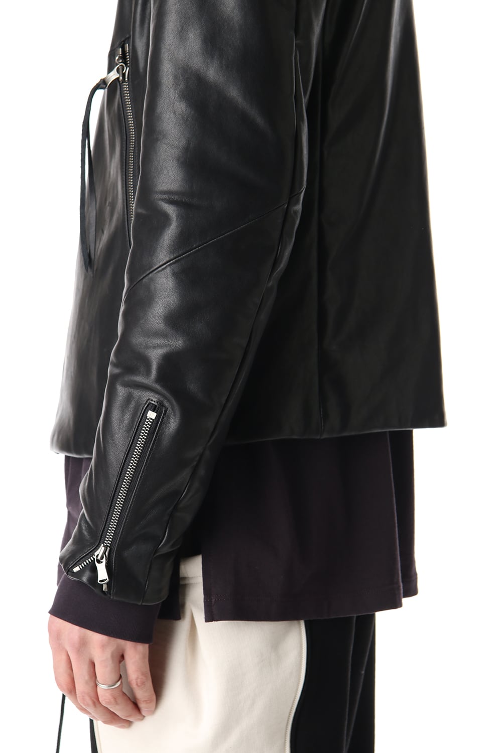 Lamb leather Batting Biker jacket