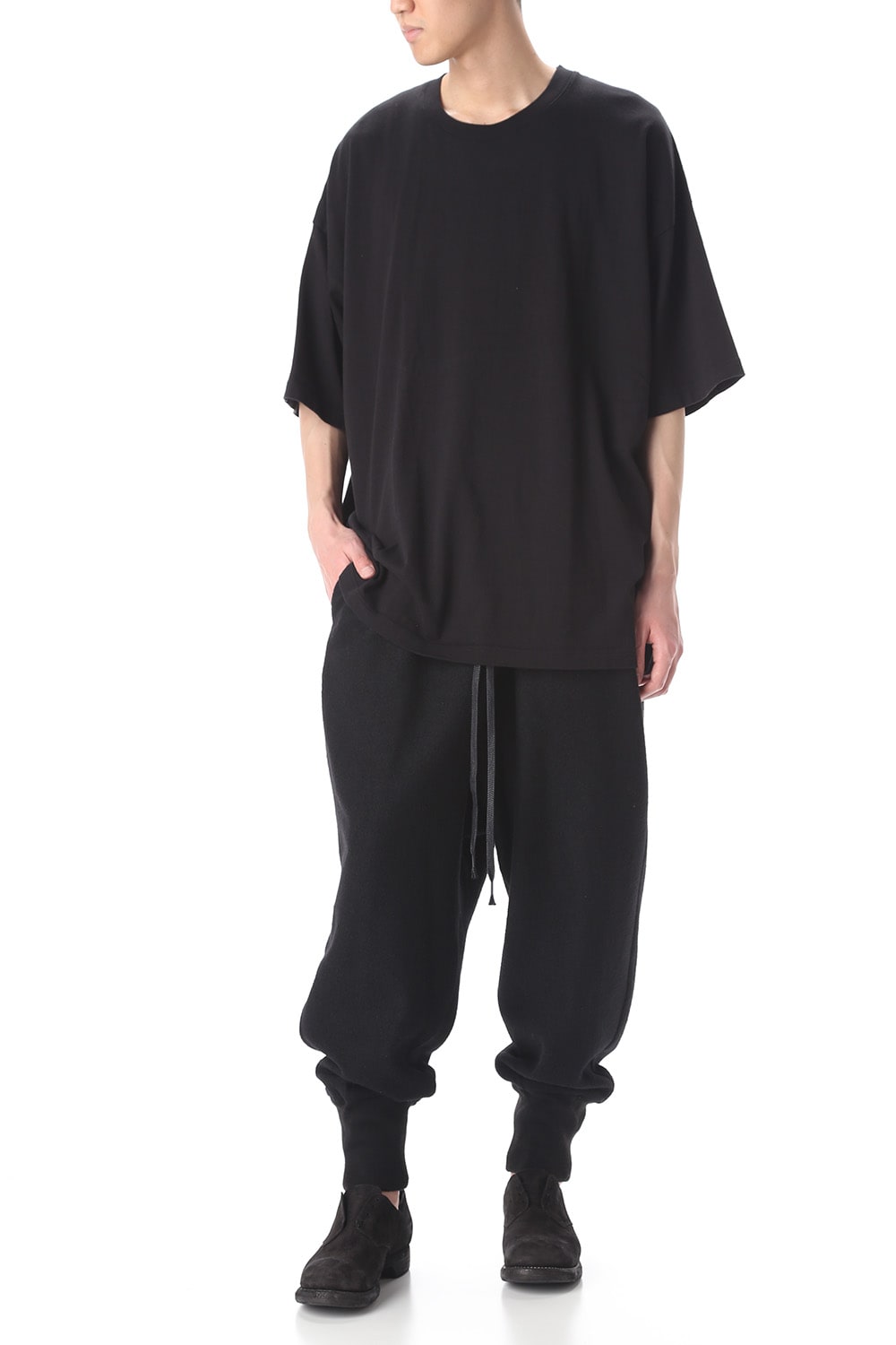 Soft Compression Wool Rib Pants Black