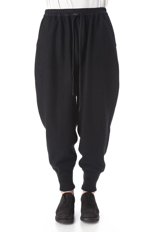 Soft Compression Wool Rib Pants Black