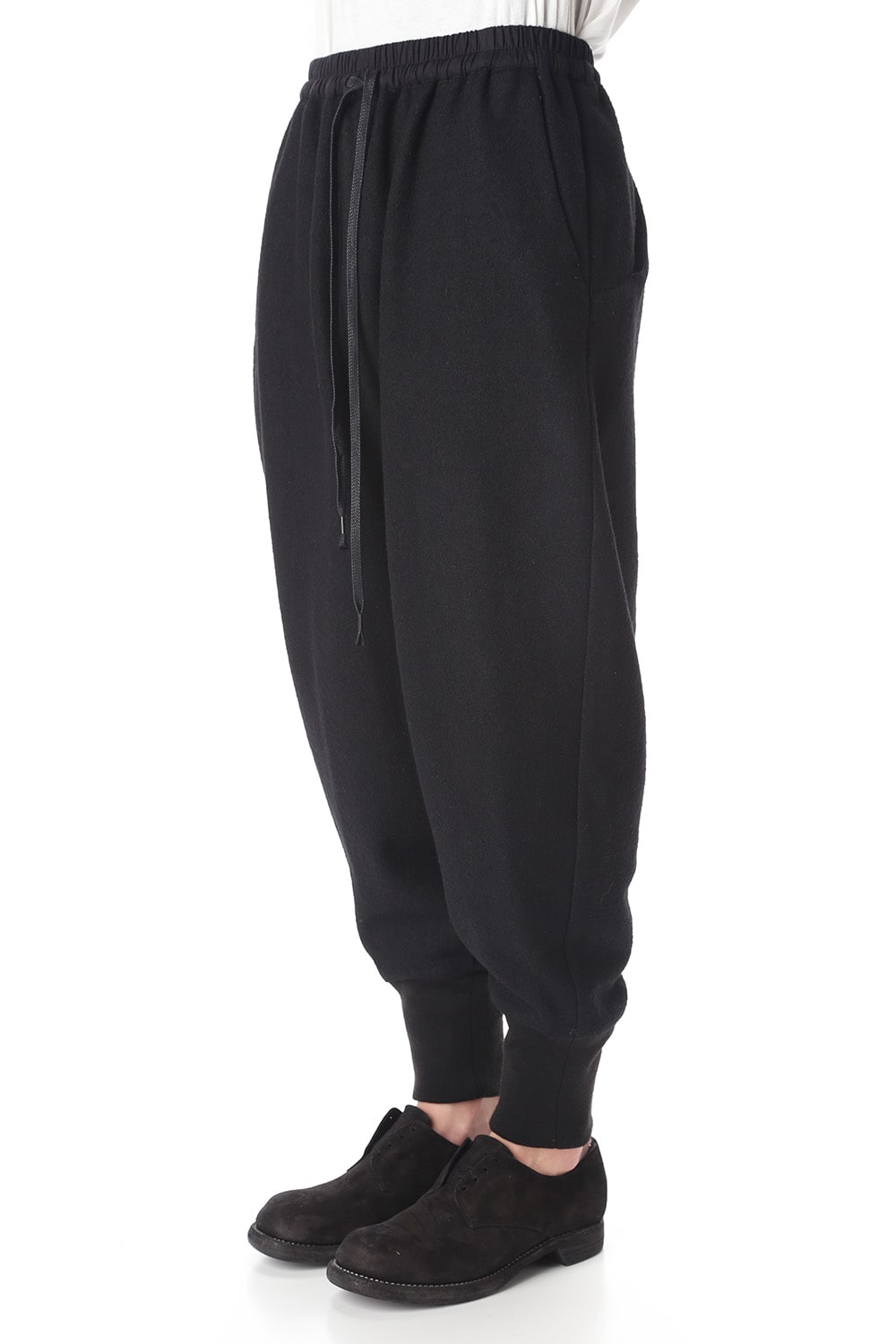 Soft Compression Wool Rib Pants Black