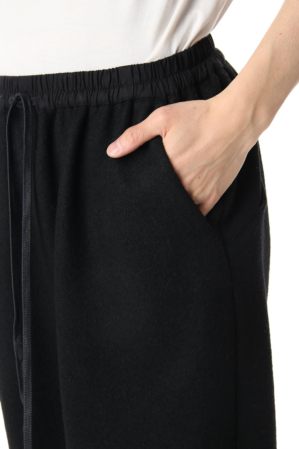 Soft Compression Wool Rib Pants Black