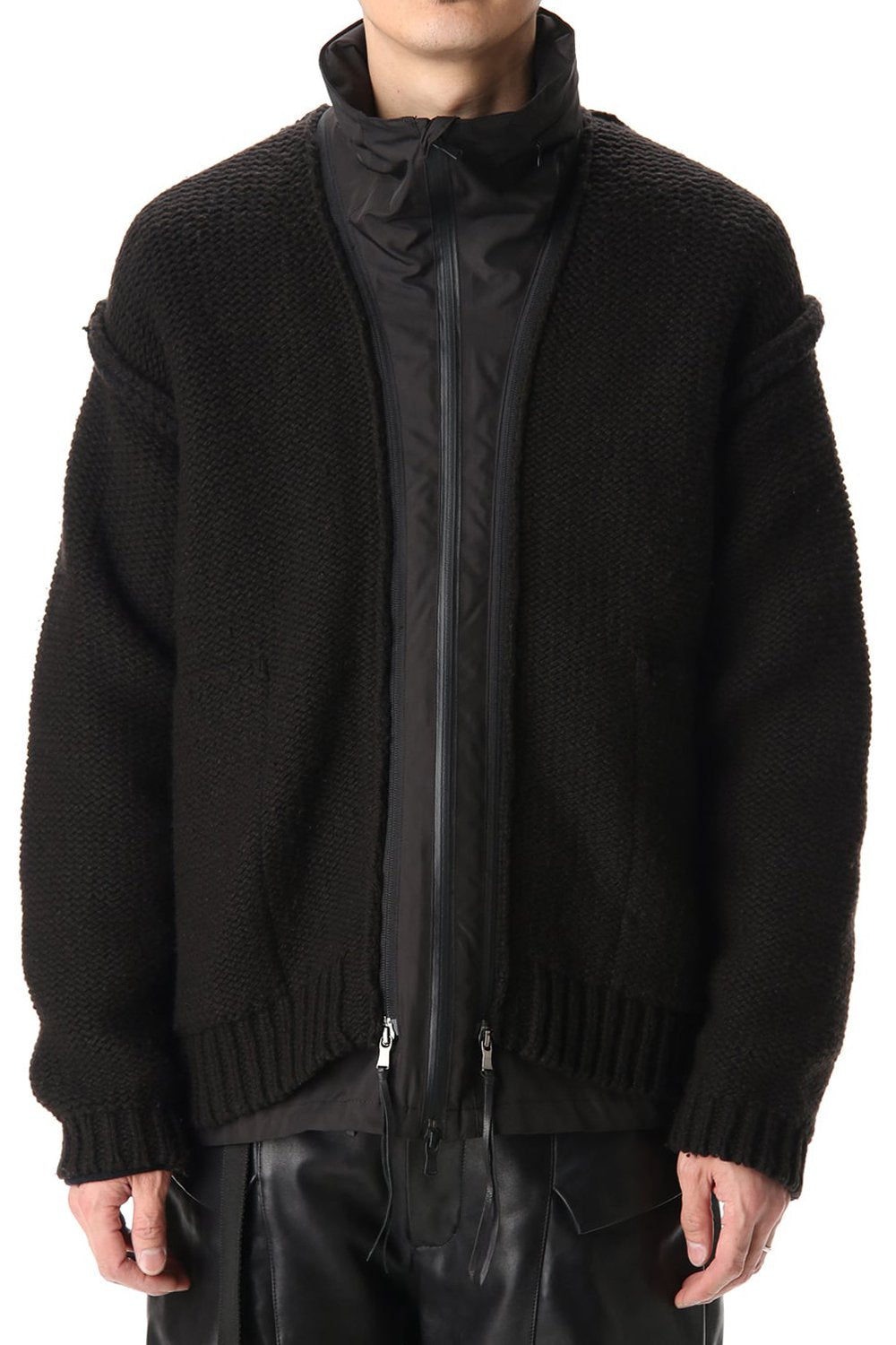 Layered cardigan Black