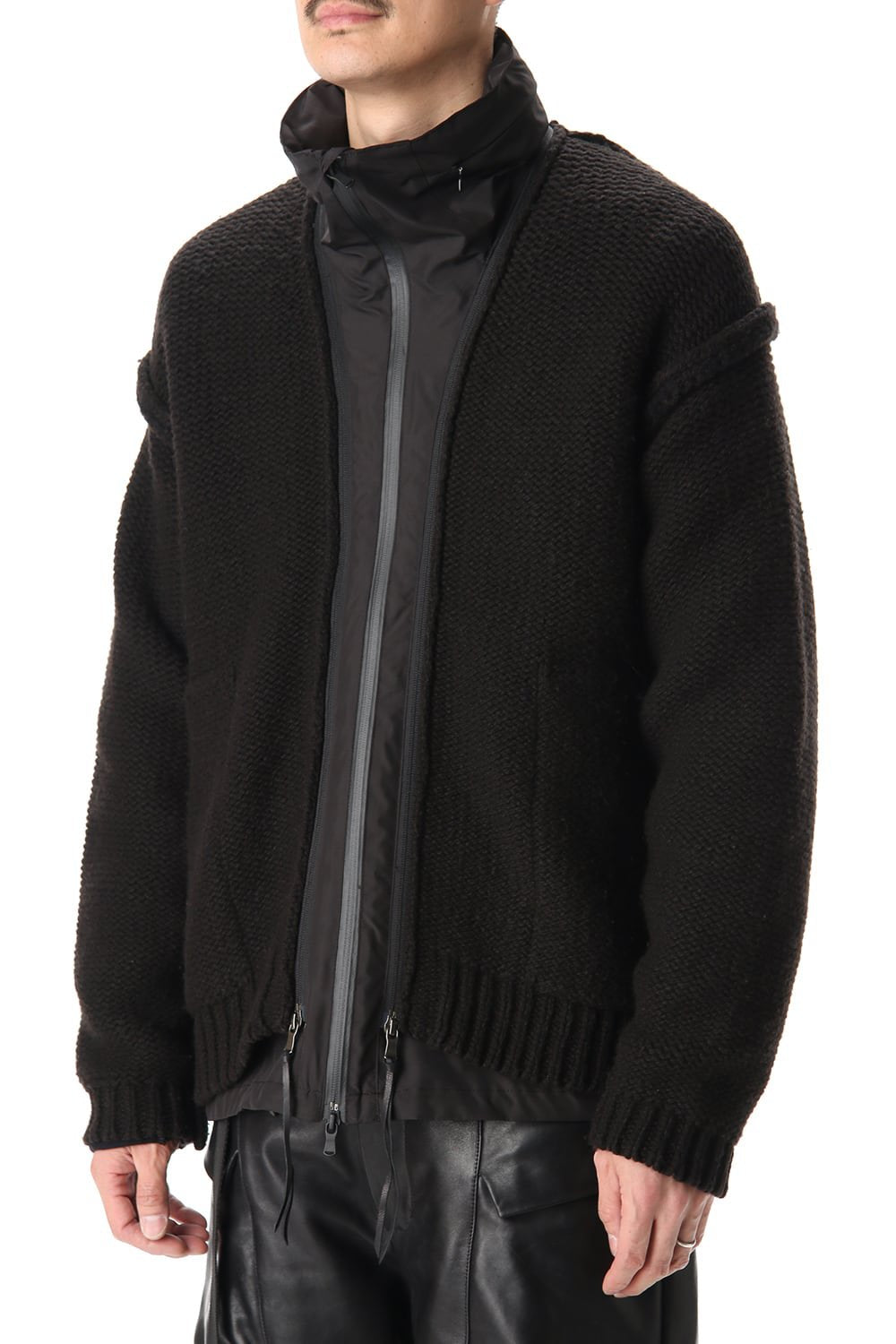 Layered cardigan Black