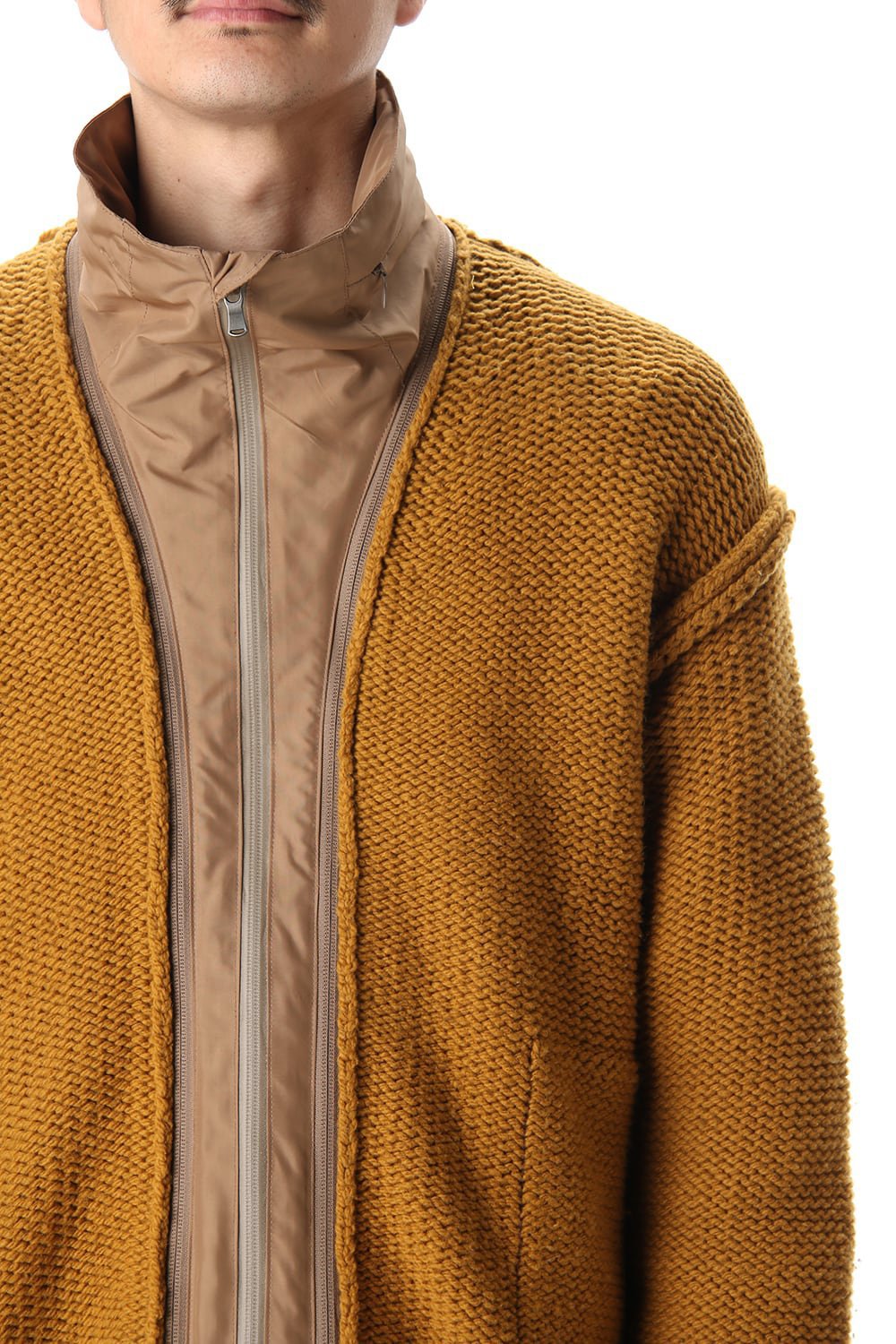 Layered cardigan Mustard