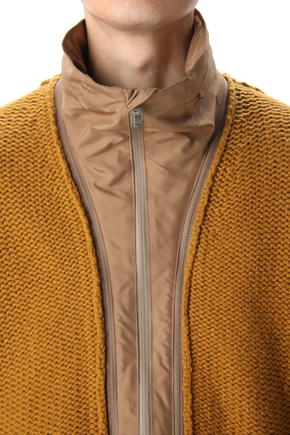 Layered cardigan Mustard