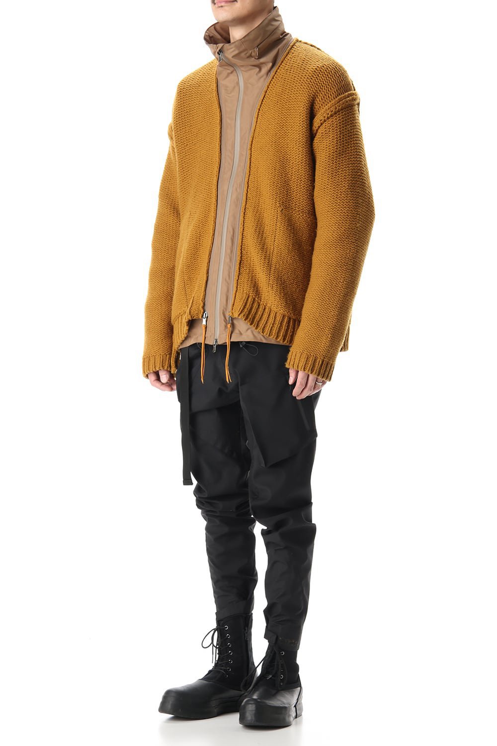 Layered cardigan Mustard