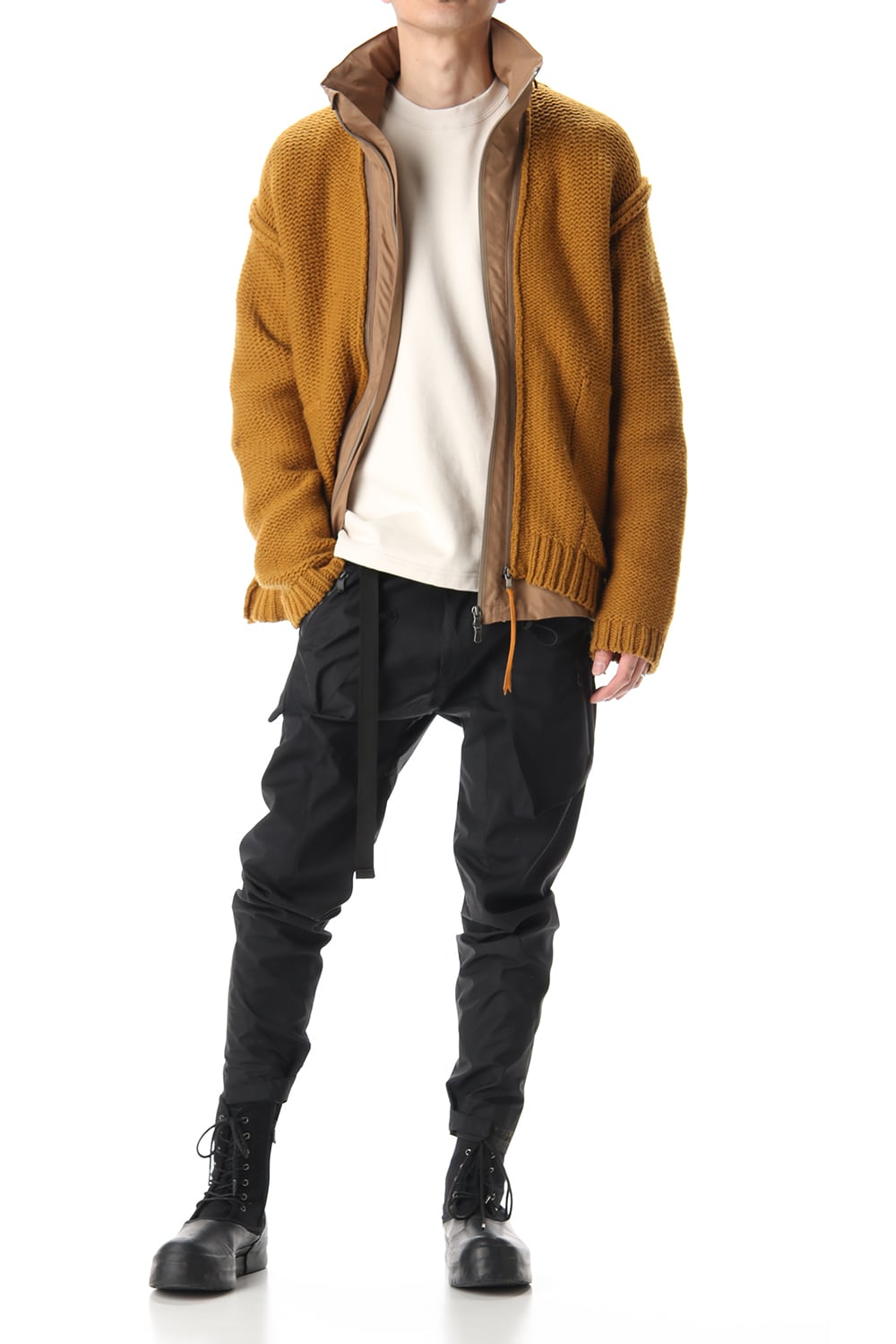 Layered cardigan Mustard