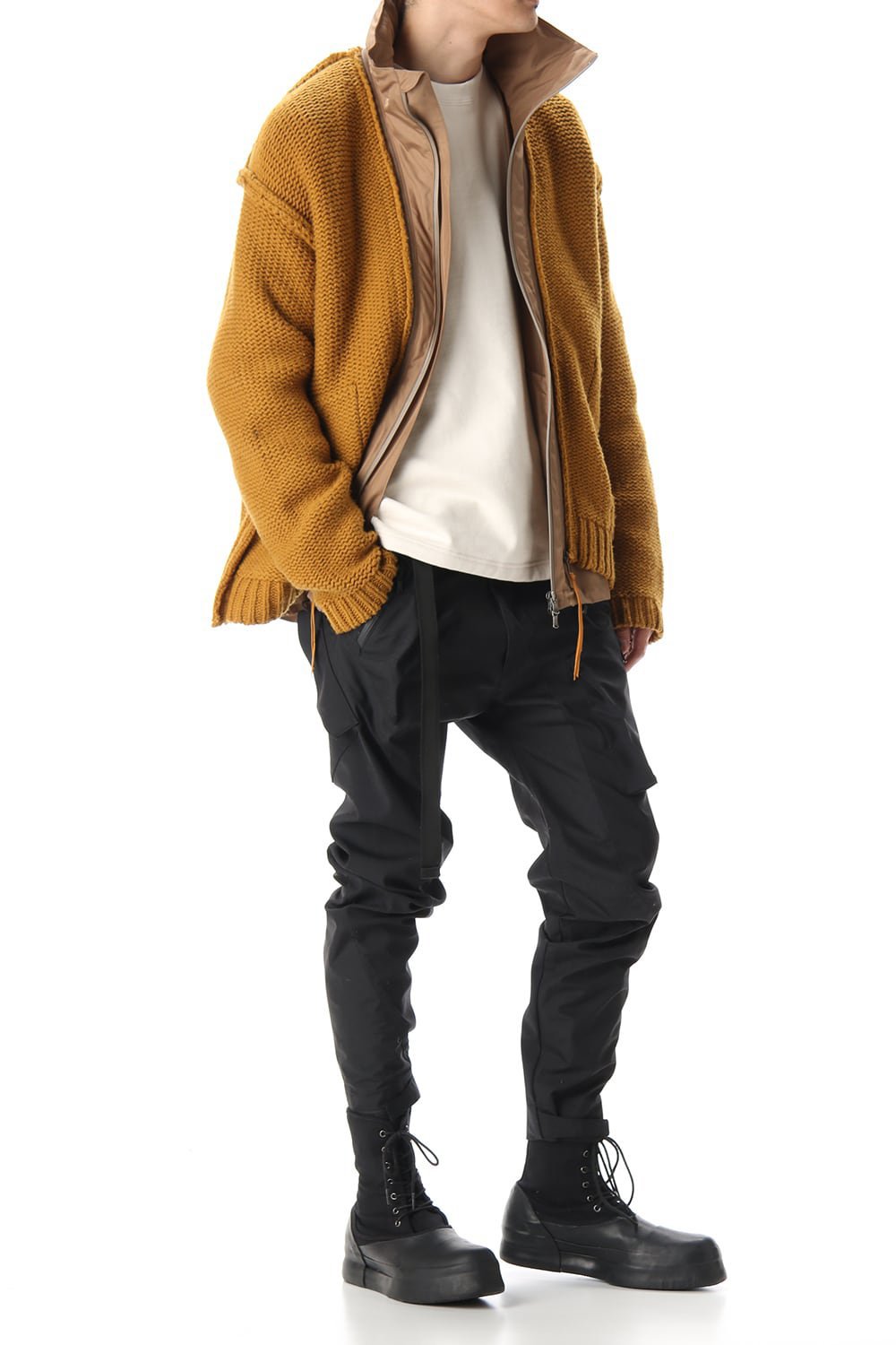 Layered cardigan Mustard