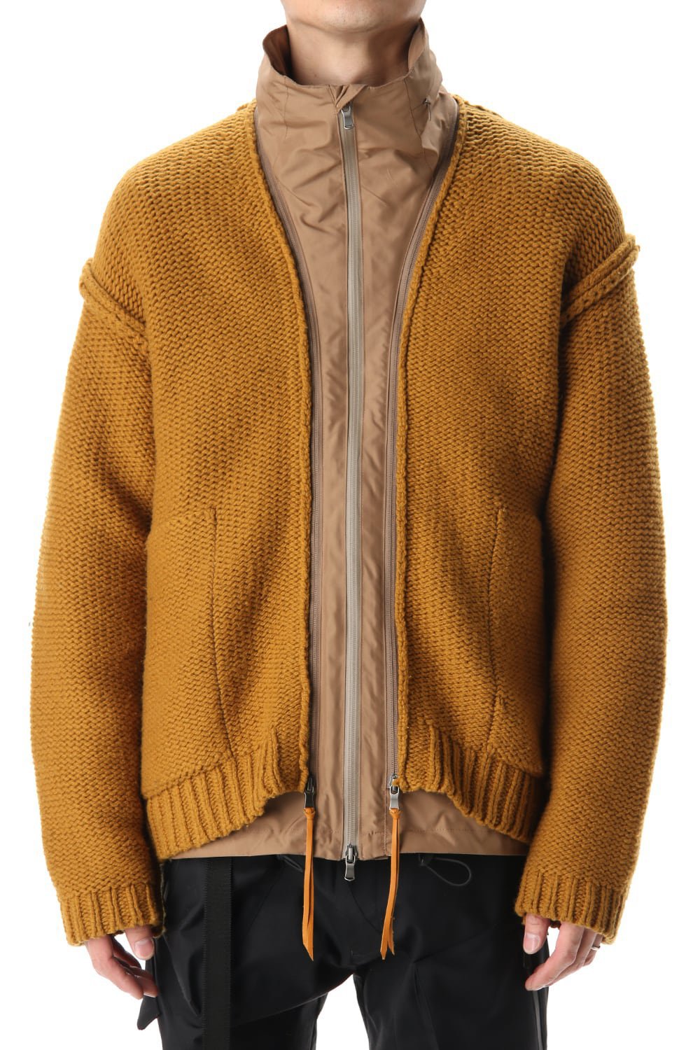 Layered cardigan Mustard