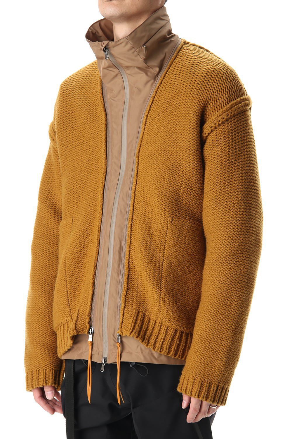 Layered cardigan Mustard