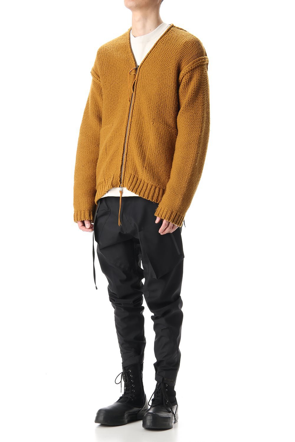 Layered cardigan Mustard