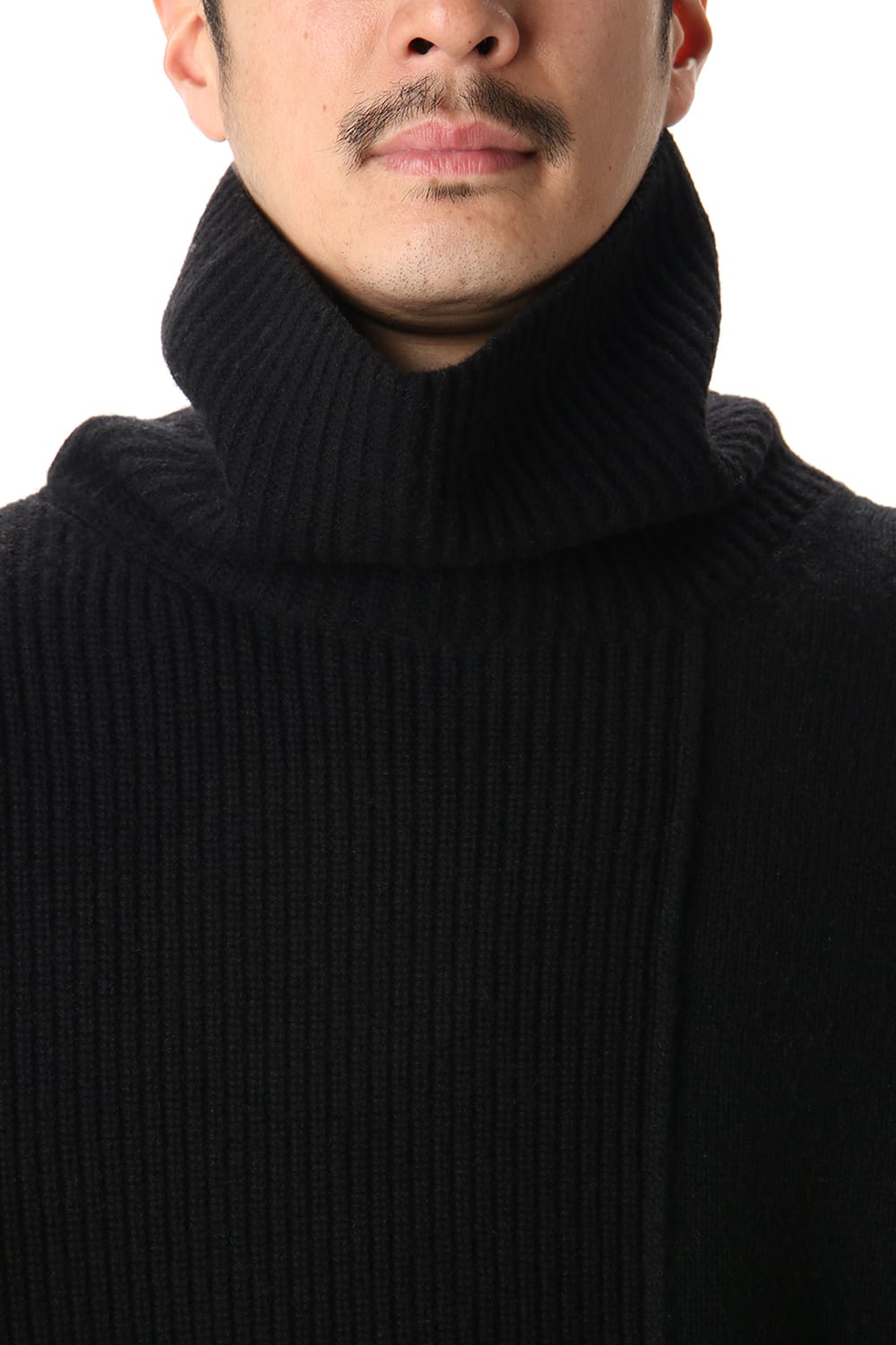 ポケット タートル ネック ニット Black