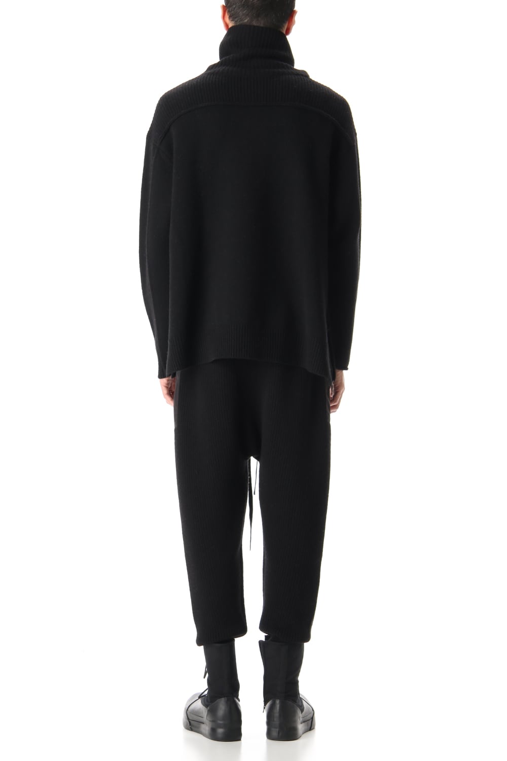 ポケット タートル ネック ニット Black