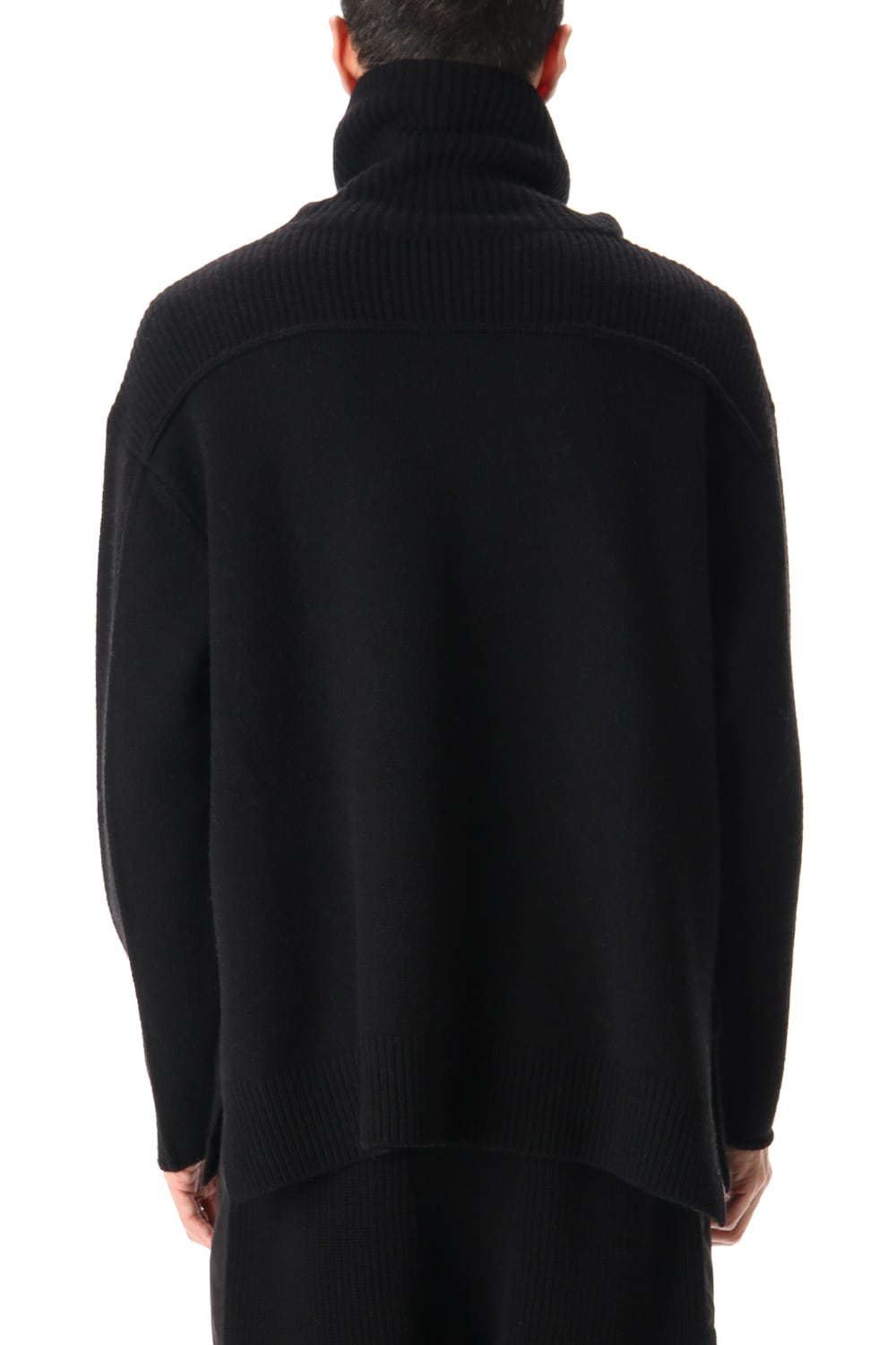 ポケット タートル ネック ニット Black