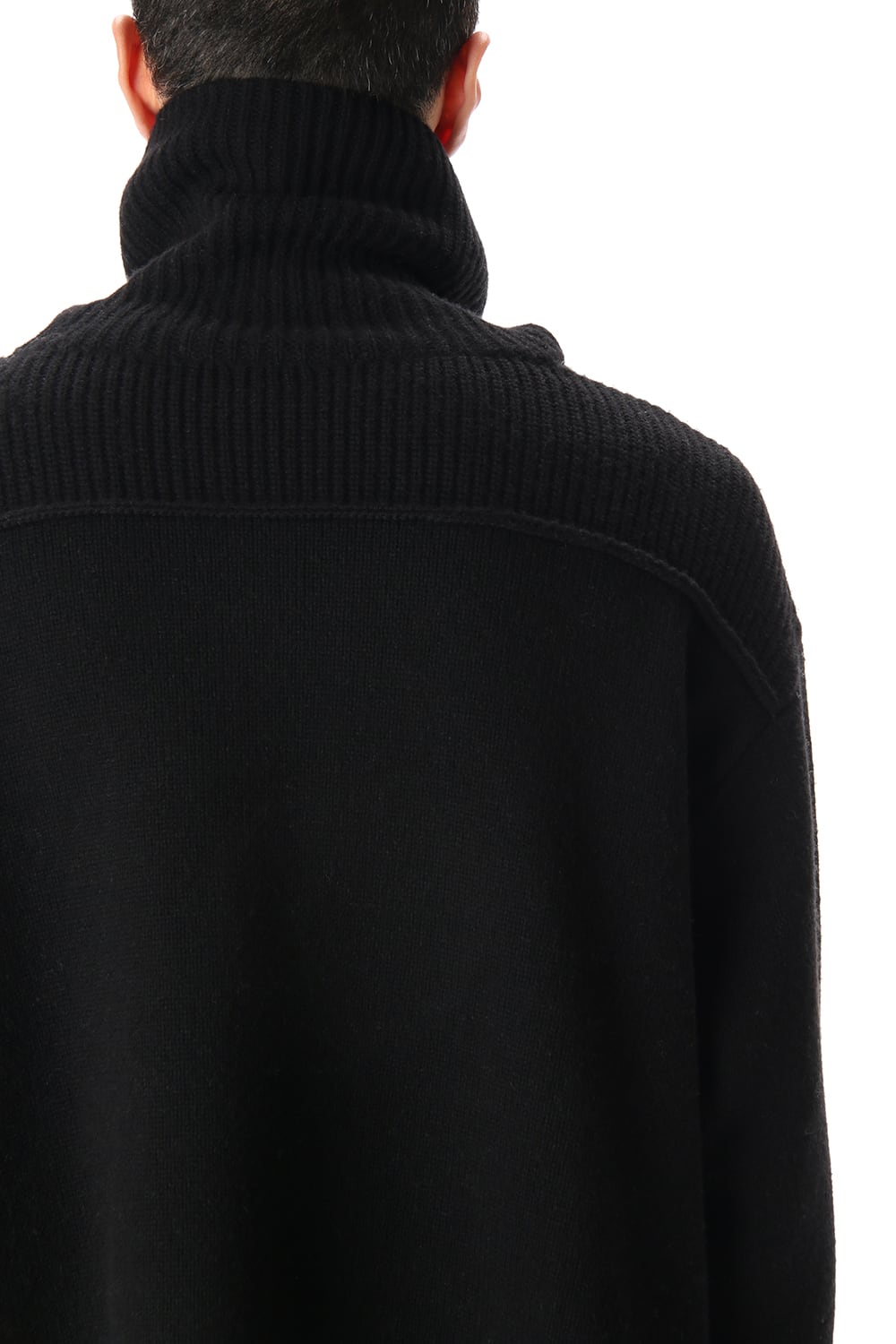 ポケット タートル ネック ニット Black