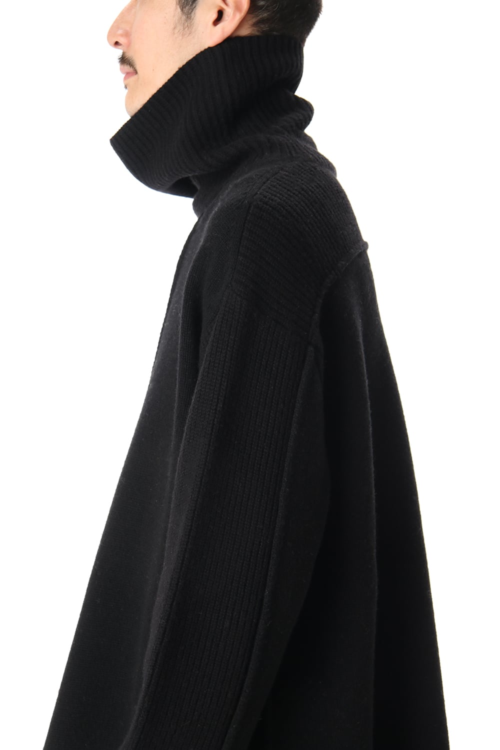 ポケット タートル ネック ニット Black