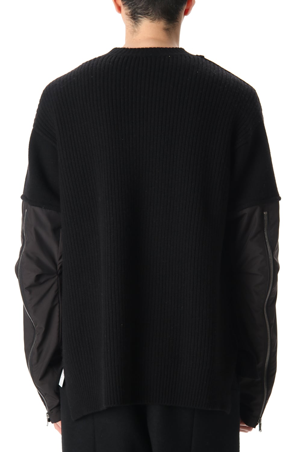 Combination Crew Neck Knit Black