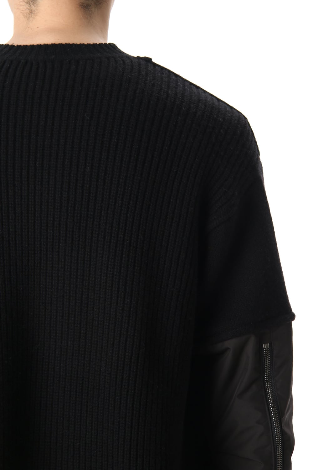 Combination Crew Neck Knit Black