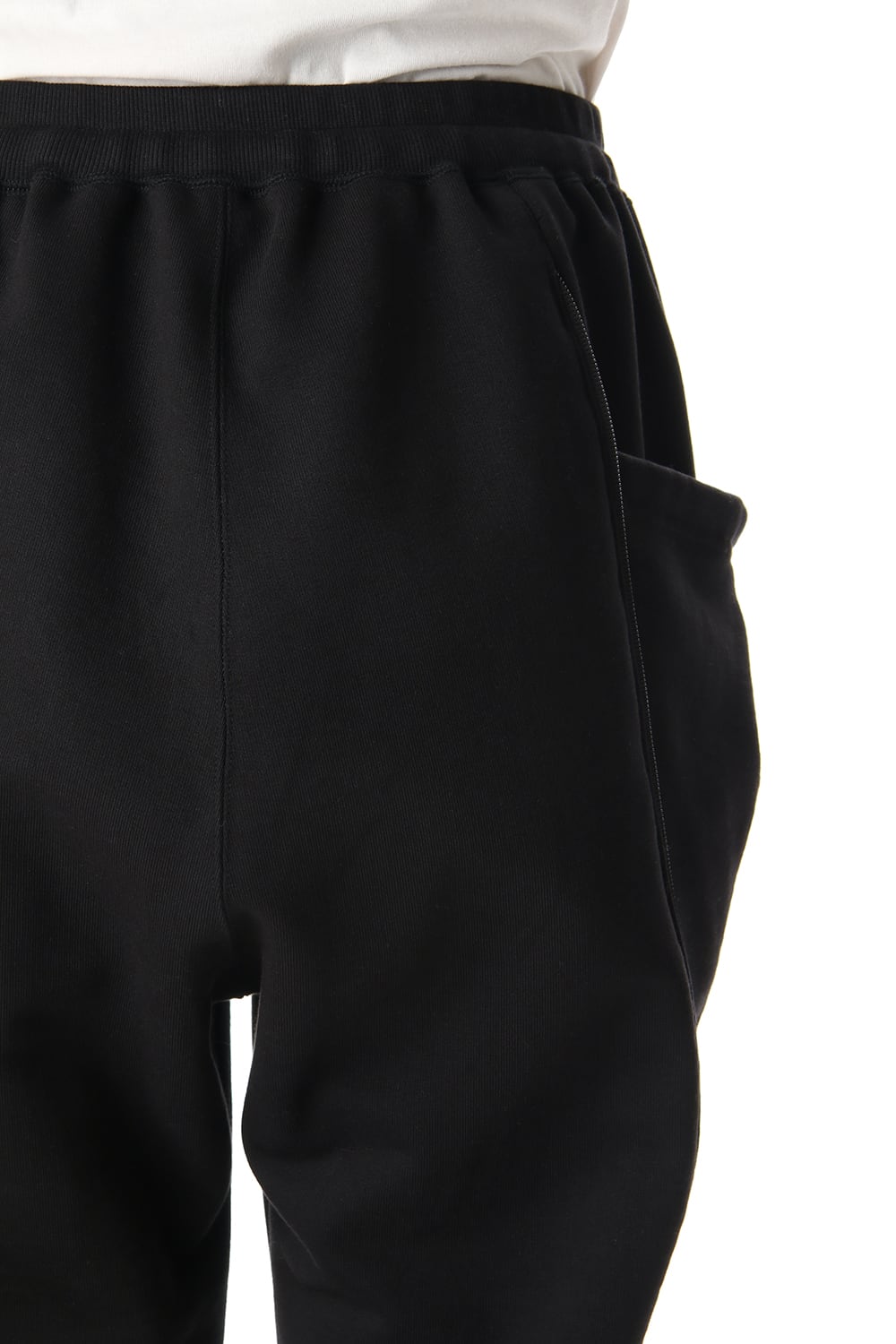 Cotton fleece Side Zip pants Black × Black