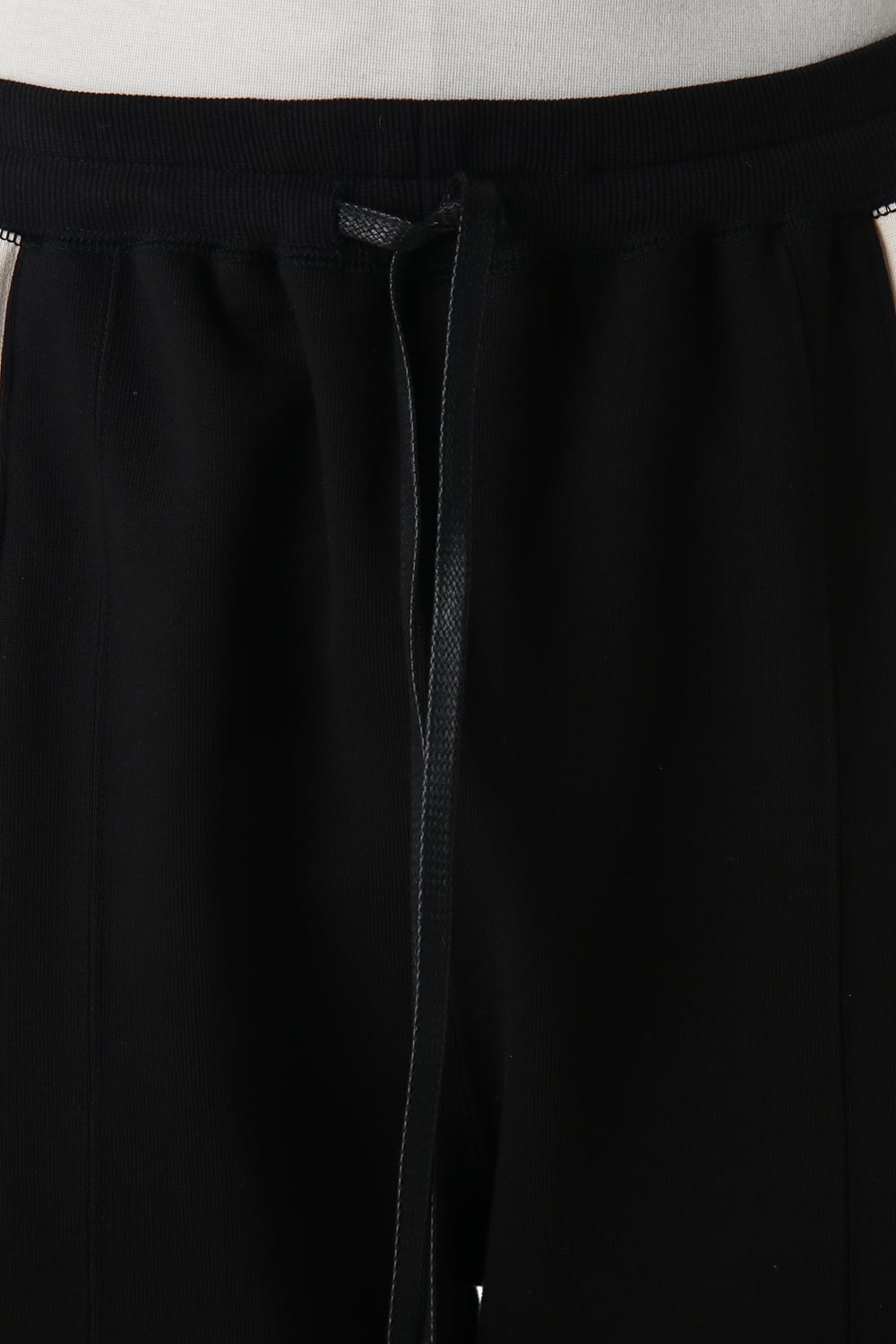 Cotton fleece Side Zip pants Black × Ivory