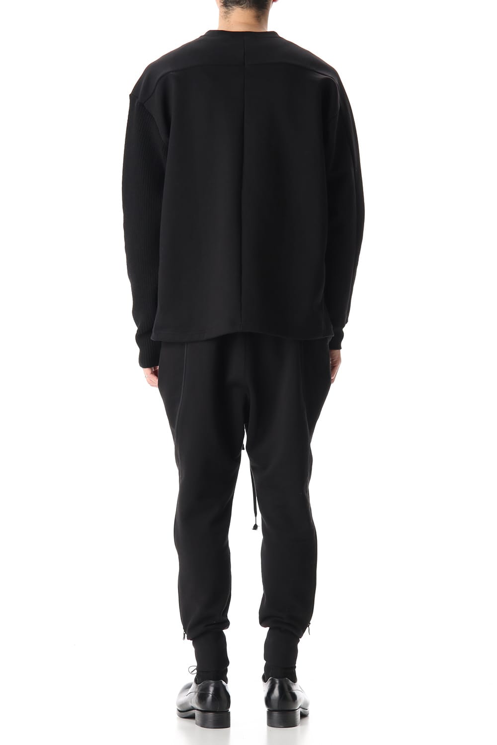 Cotton fleece Side Zip pants Black × Black