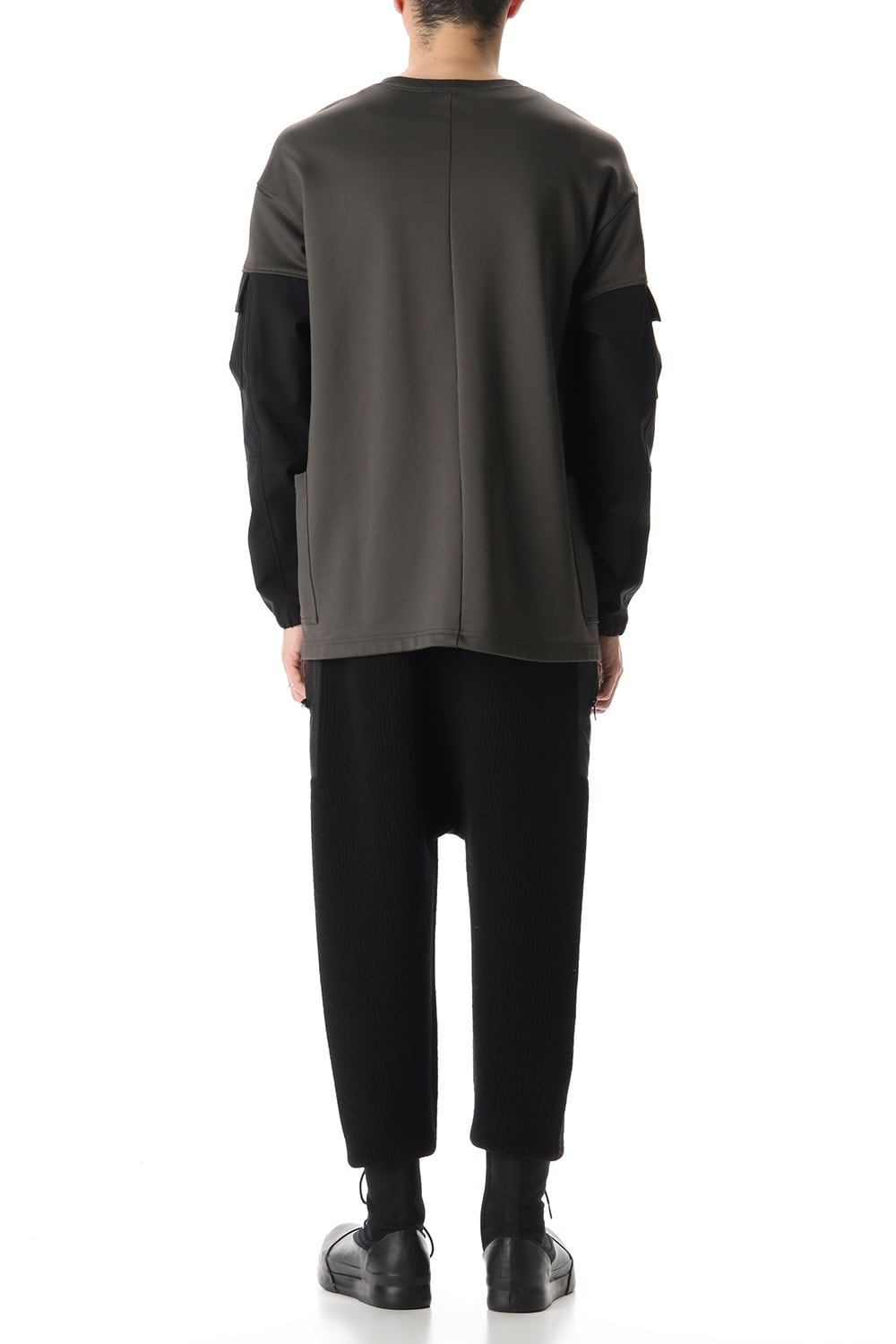 Cotton Nylon Fleece-Lined Crew-Neck Dark O.D