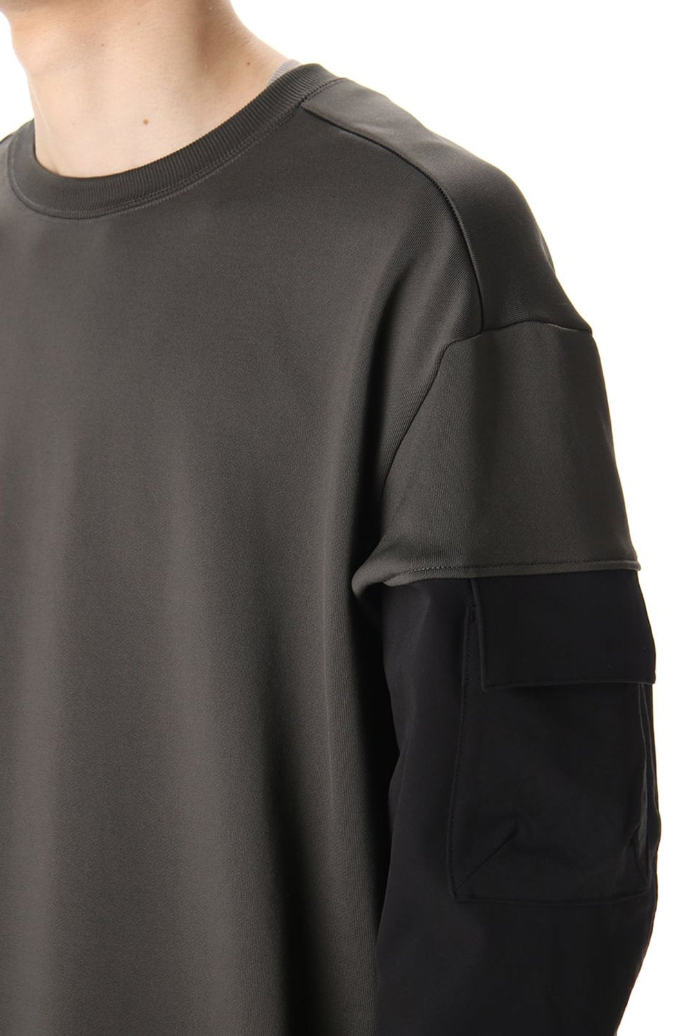 Cotton Nylon Fleece-Lined Crew-Neck Dark O.D