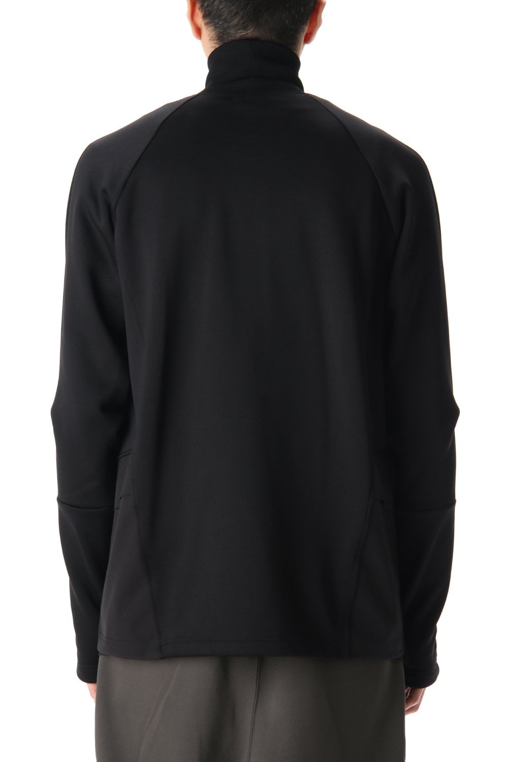 Cotton nylon fleece Turtle neck Black