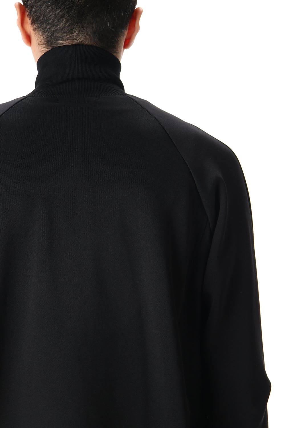 Cotton nylon fleece Turtle neck Black