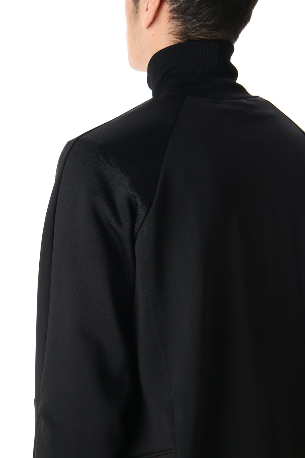 Cotton nylon fleece Turtle neck Black