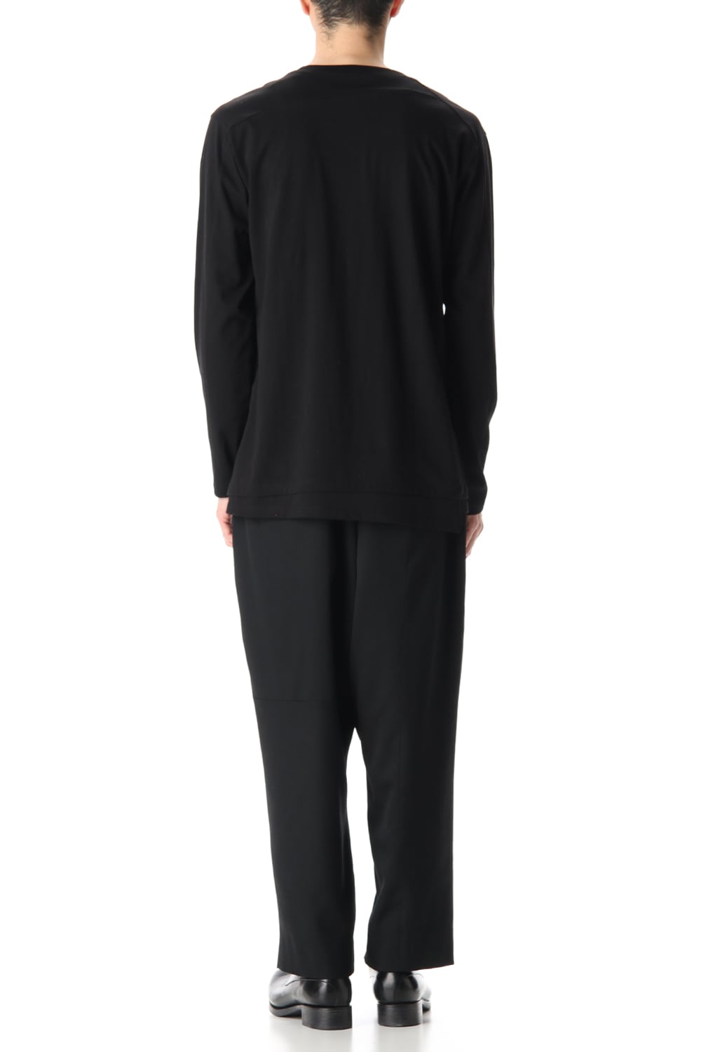 ヘム レイヤード ロング スリーブ Tシャツ Black