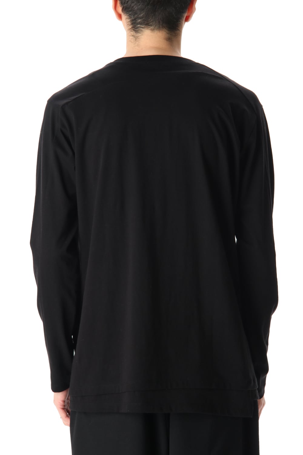 ヘム レイヤード ロング スリーブ Tシャツ Black