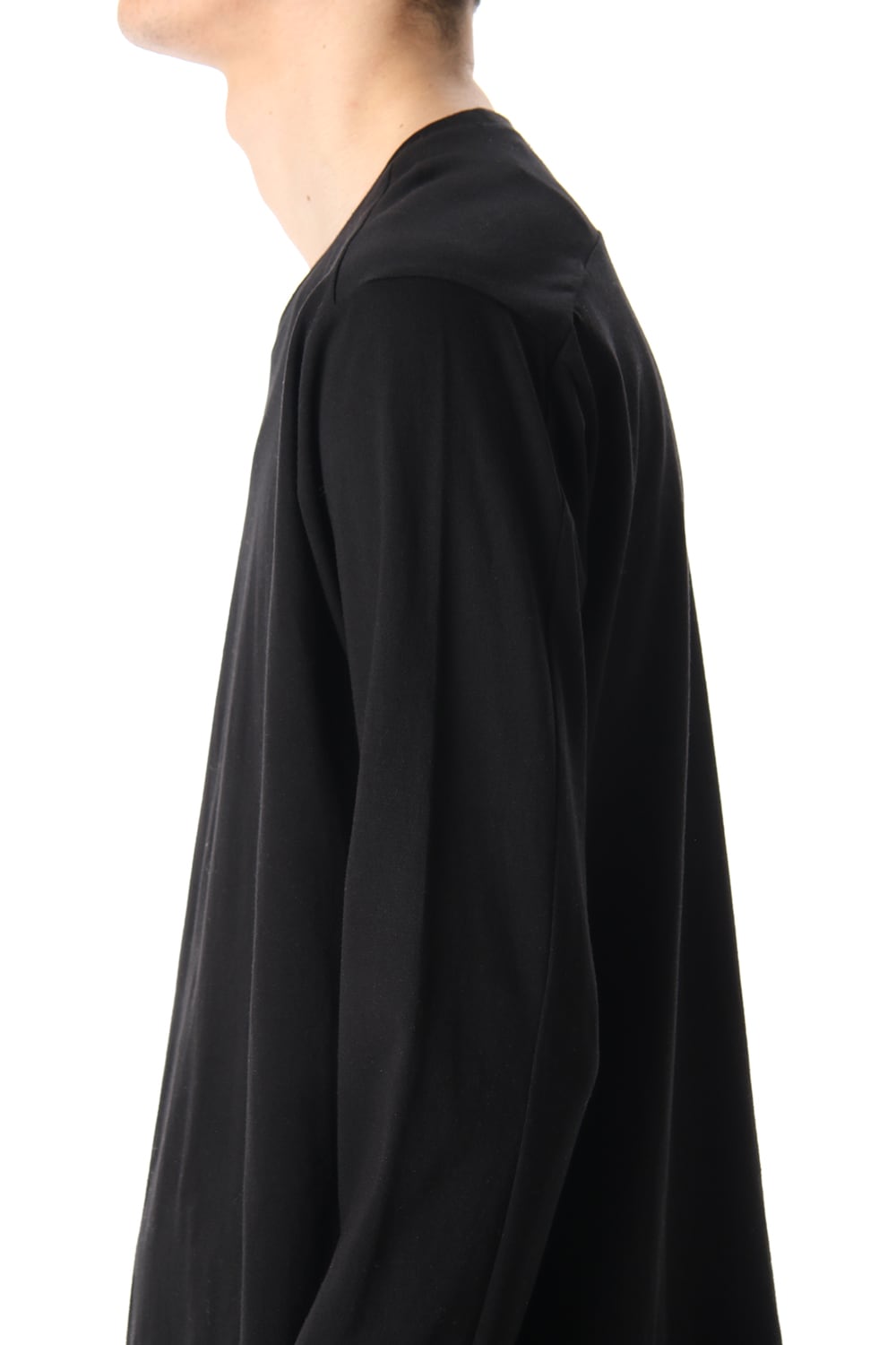 ヘム レイヤード ロング スリーブ Tシャツ Black