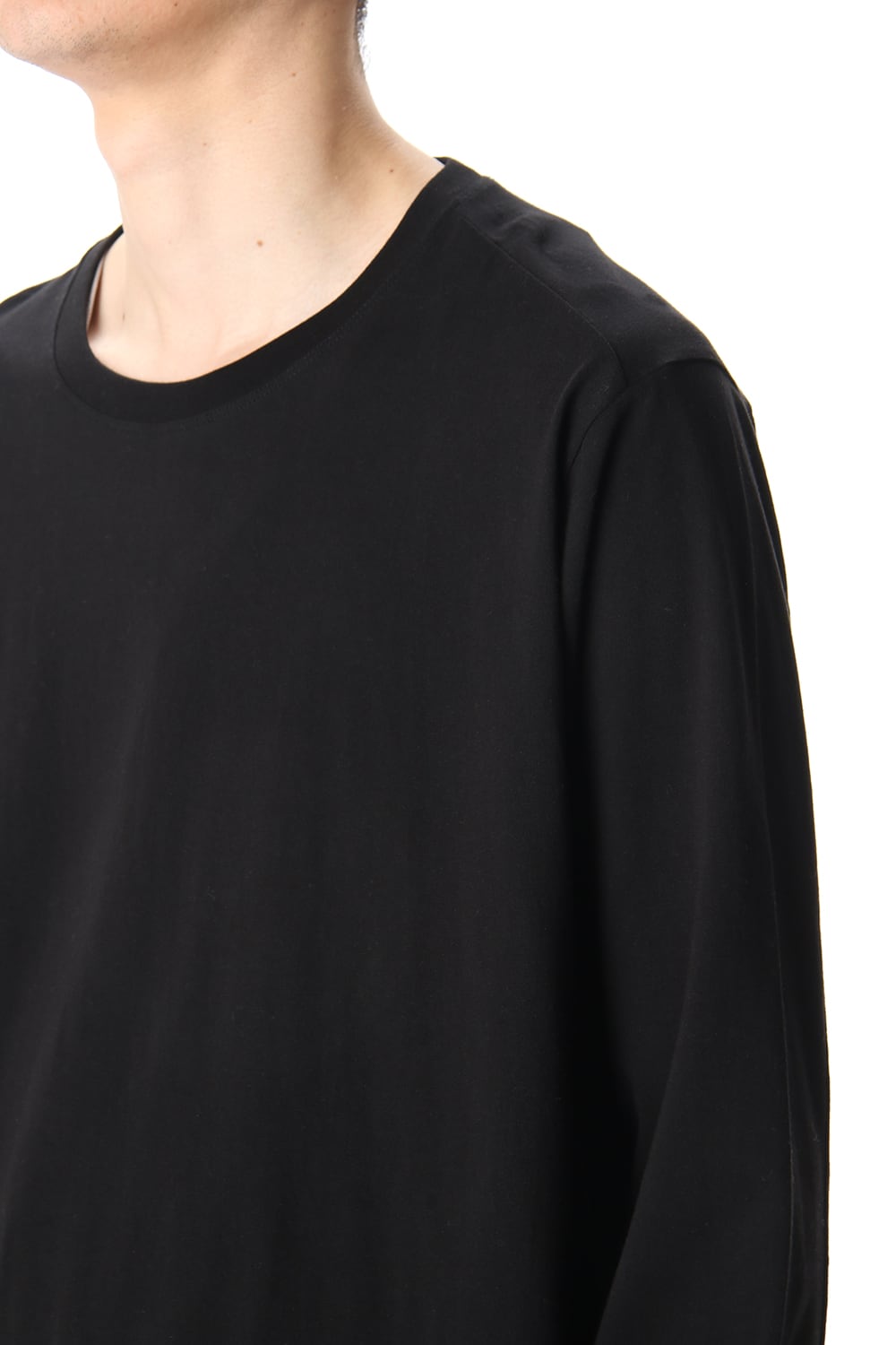 ヘム レイヤード ロング スリーブ Tシャツ Black