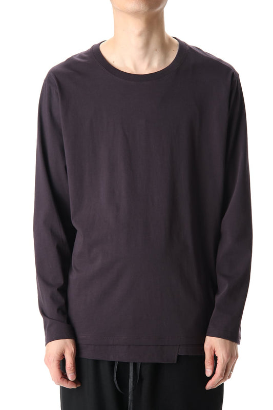 ヘム レイヤード ロング スリーブ Tシャツ Purple