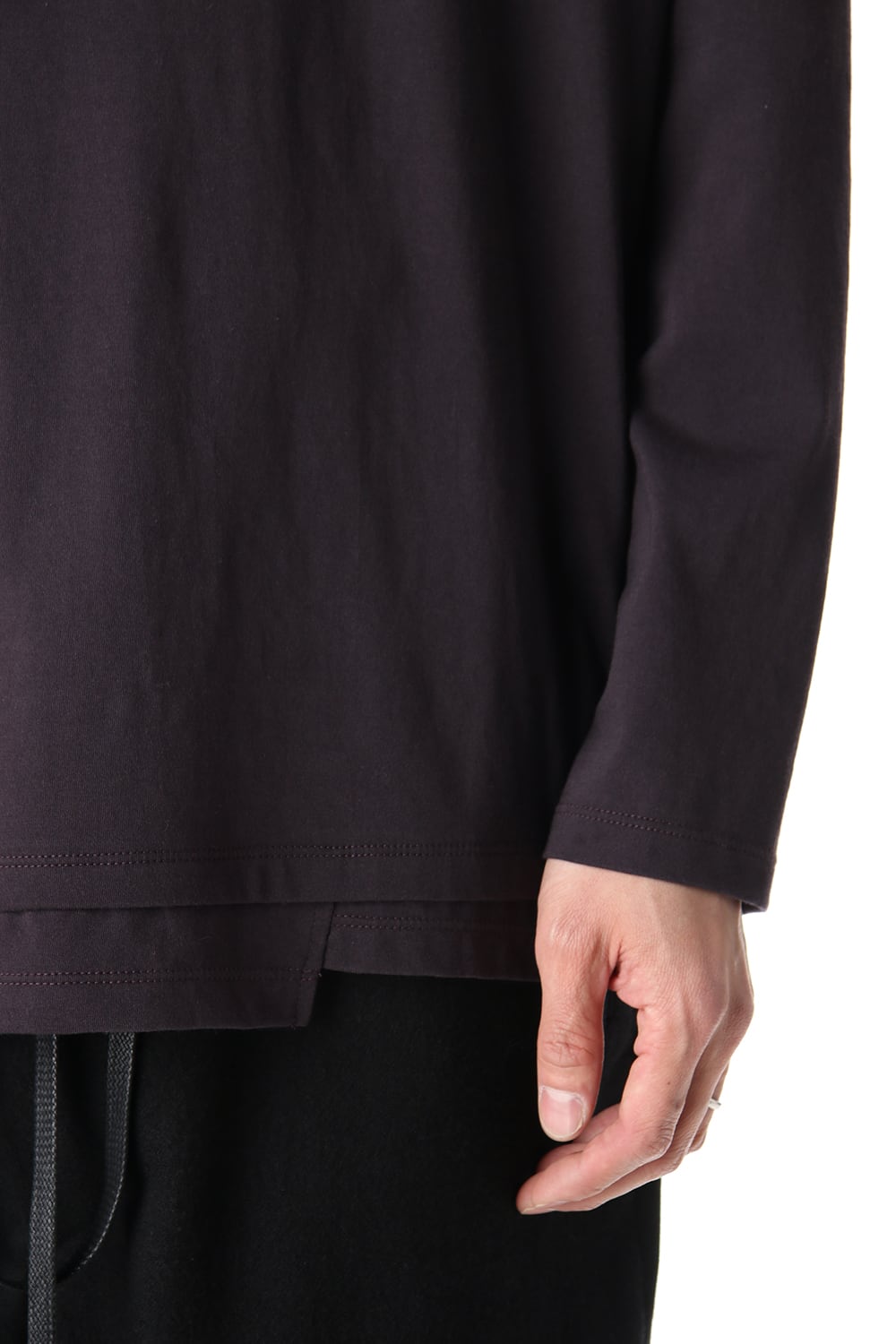 Hem Layered Long Sleeve T-Shirts Purple