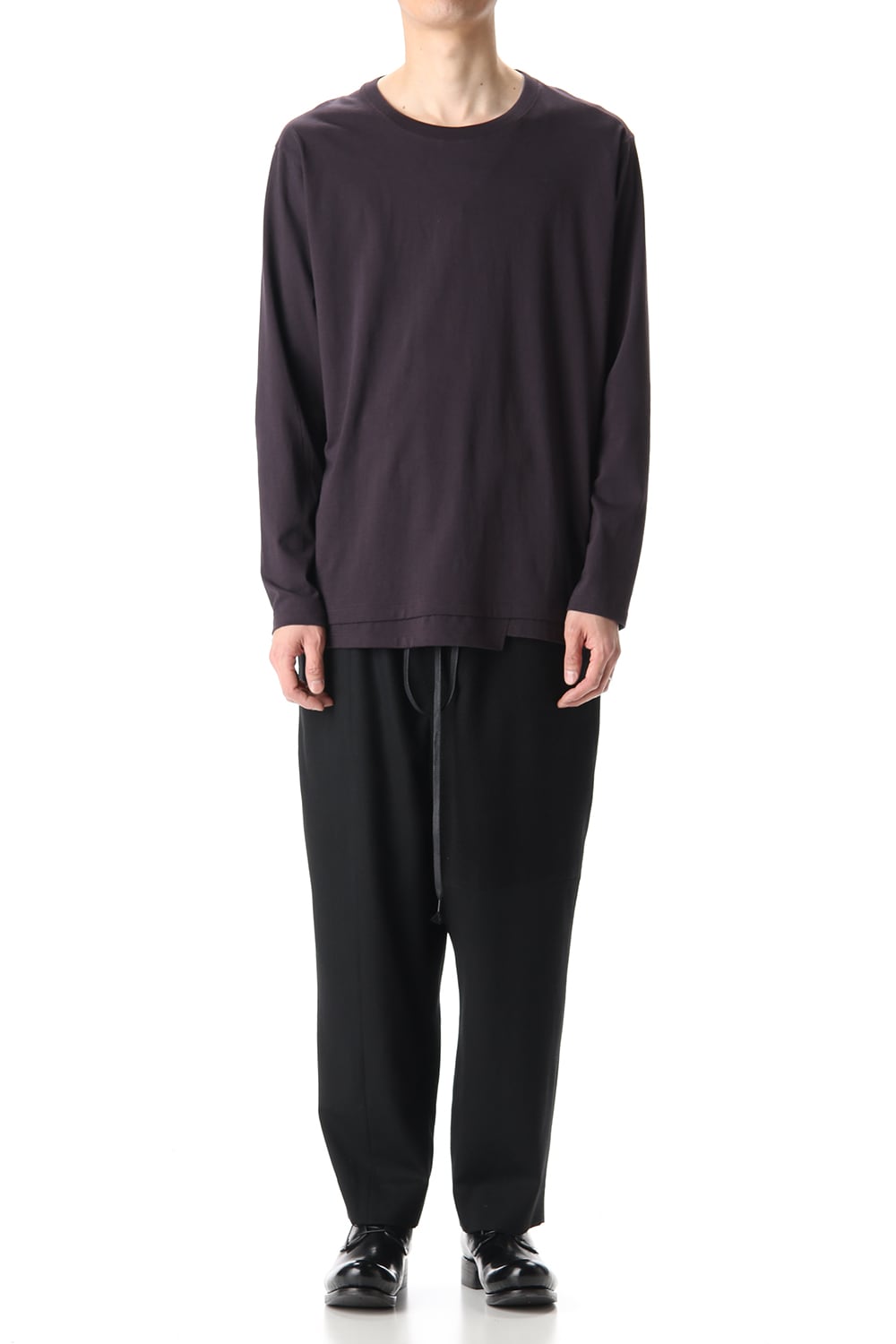 Hem Layered Long Sleeve T-Shirts Purple