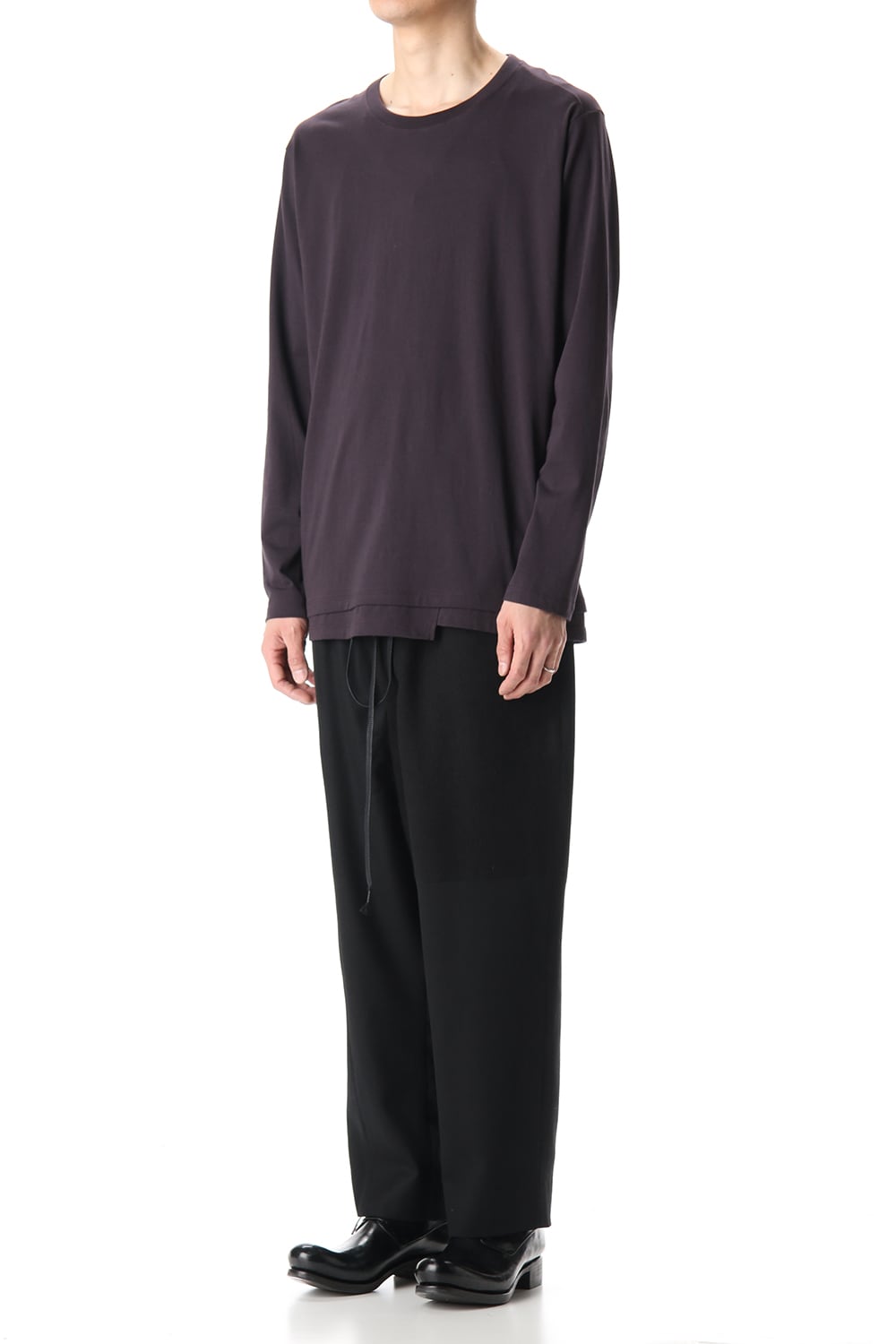 Hem Layered Long Sleeve T-Shirts Purple