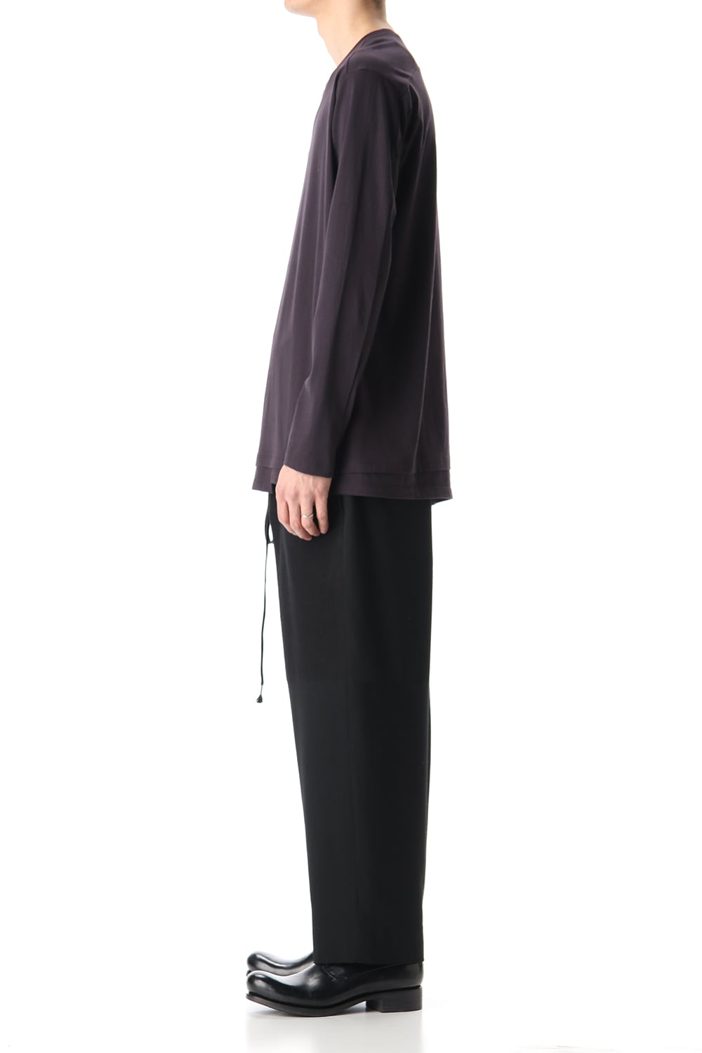 Hem Layered Long Sleeve T-Shirts Purple