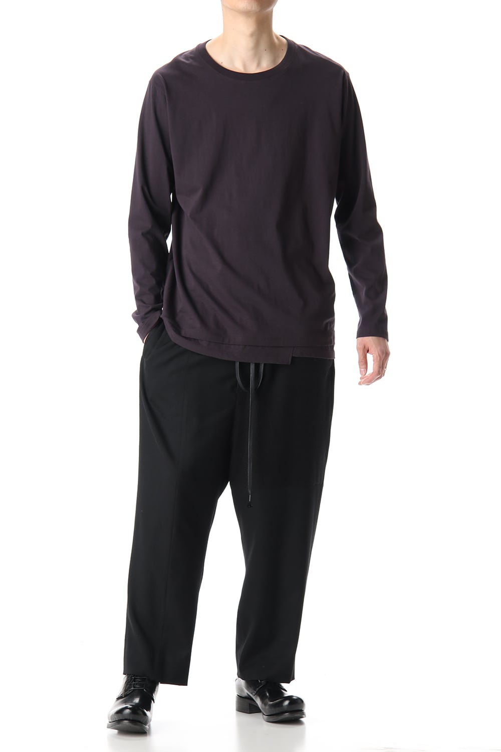 Hem Layered Long Sleeve T-Shirts Purple