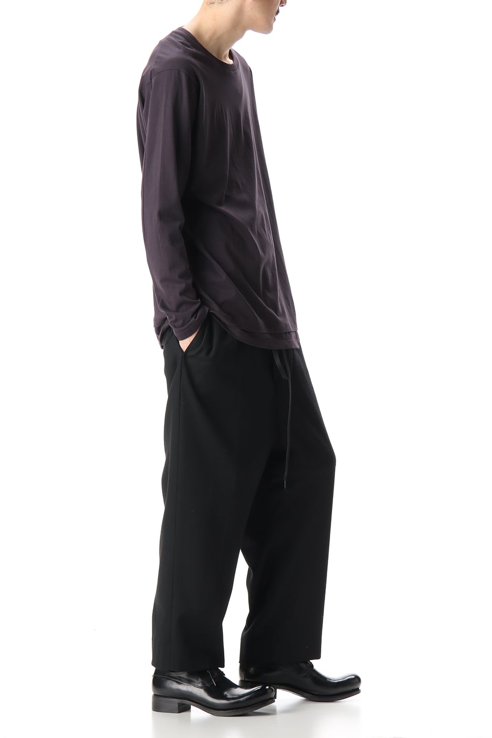 Hem Layered Long Sleeve T-Shirts Purple