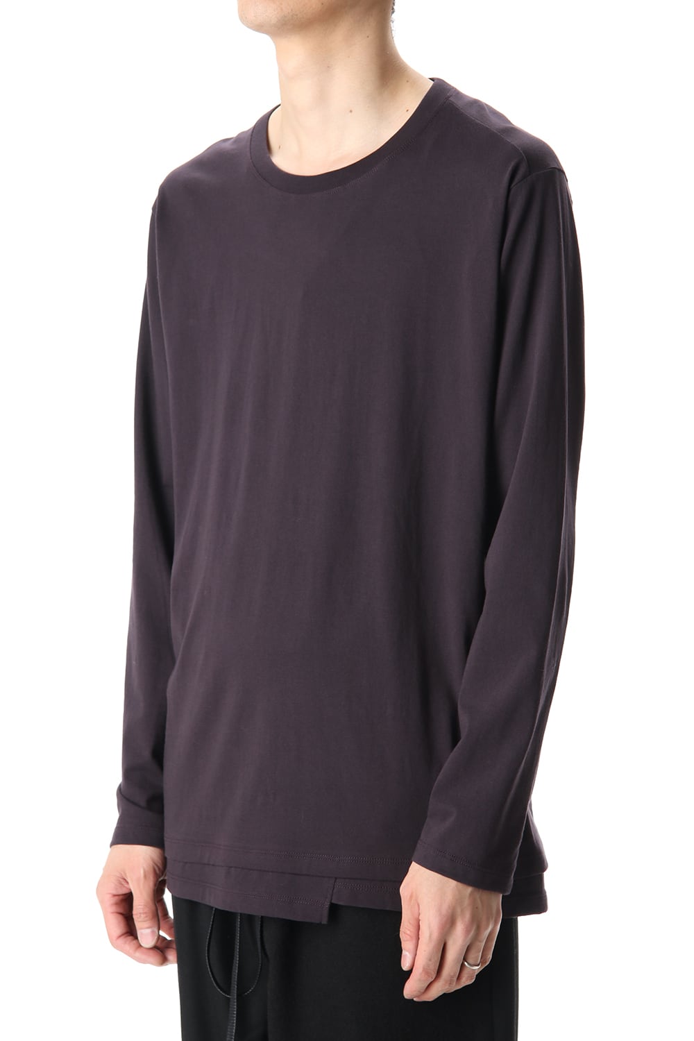 Hem Layered Long Sleeve T-Shirts Purple